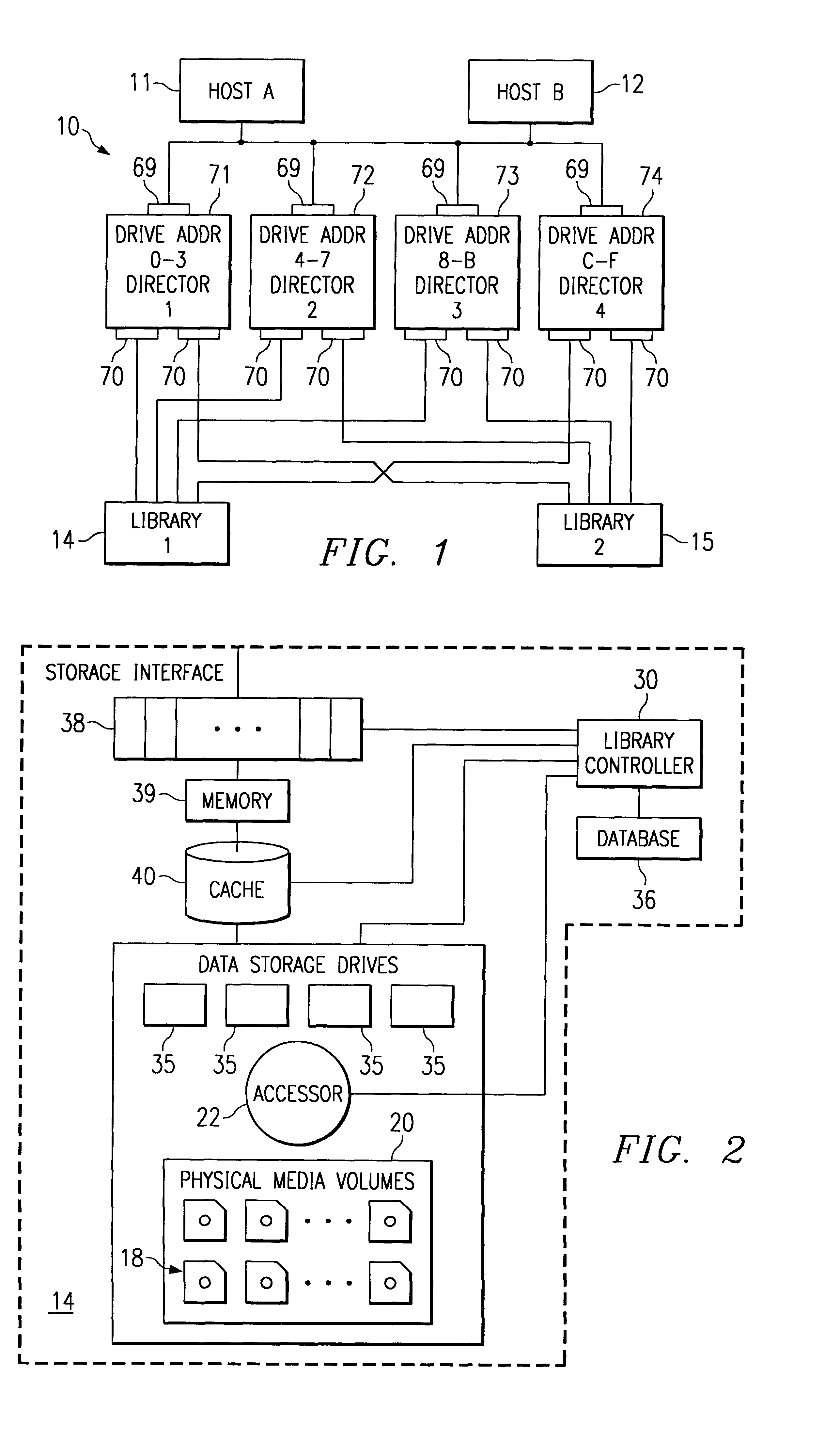 Recalling logical volumes to cache from physical media volumes for redundant storage in automated data storage libraries