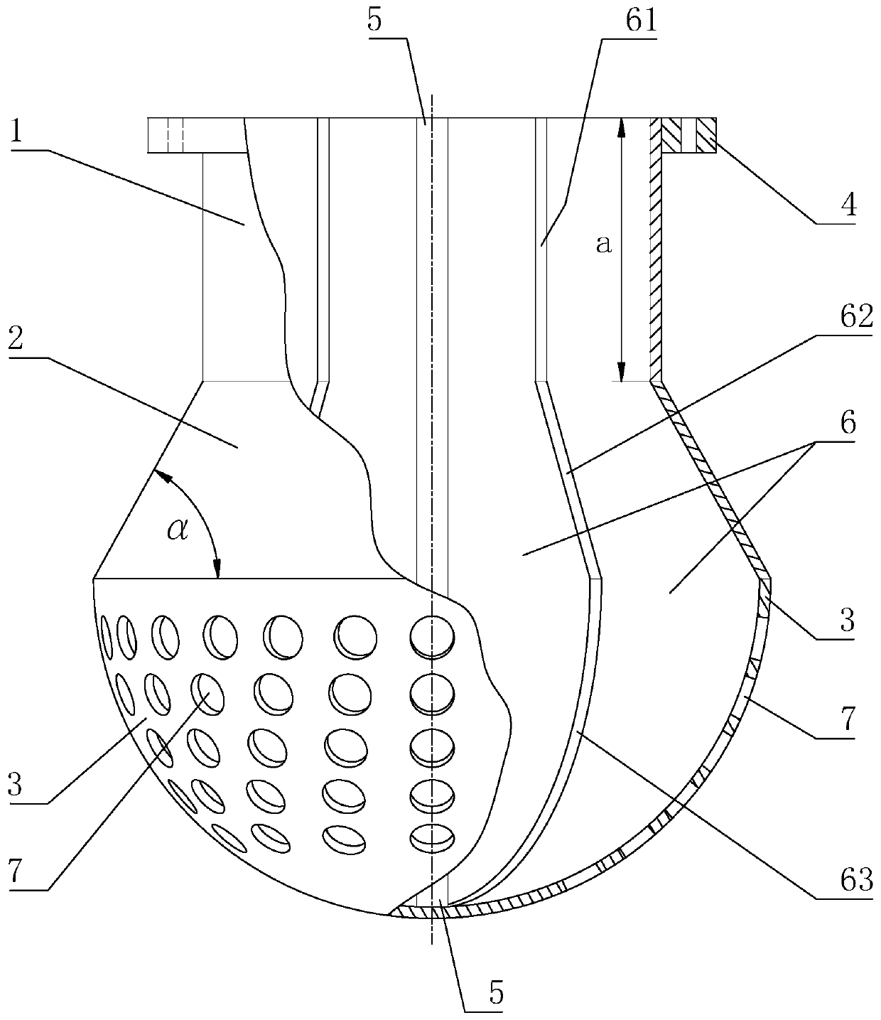 A liquid distributor for horizontal separator