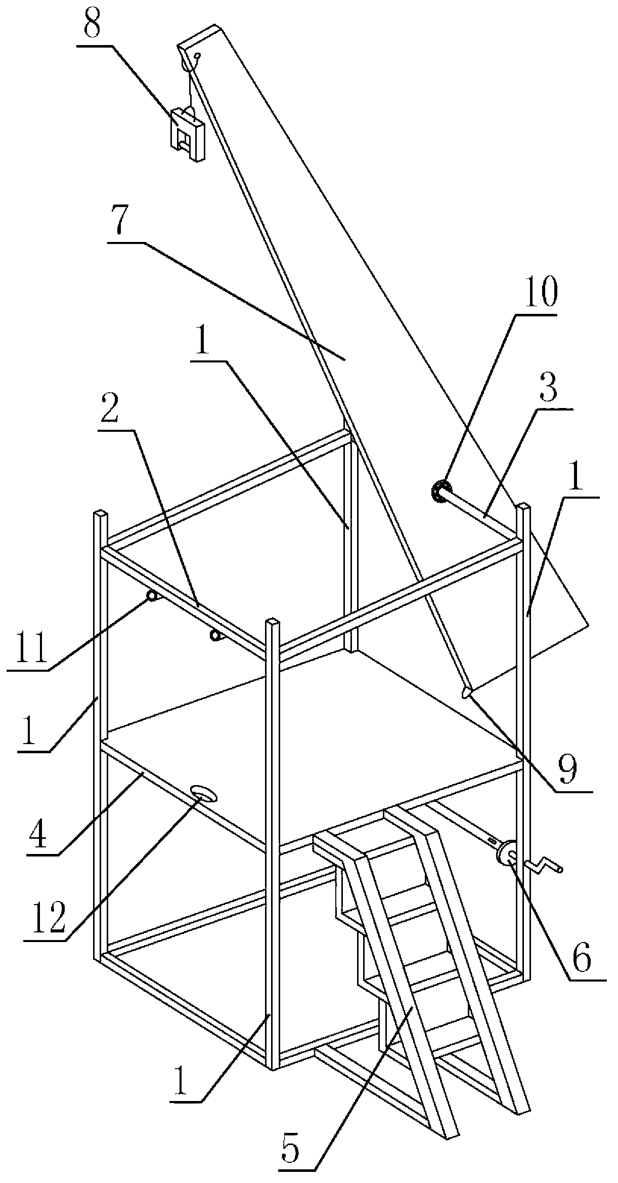 Hoisting ring cable lifesaving device for high-rise building fire escape and application method thereof