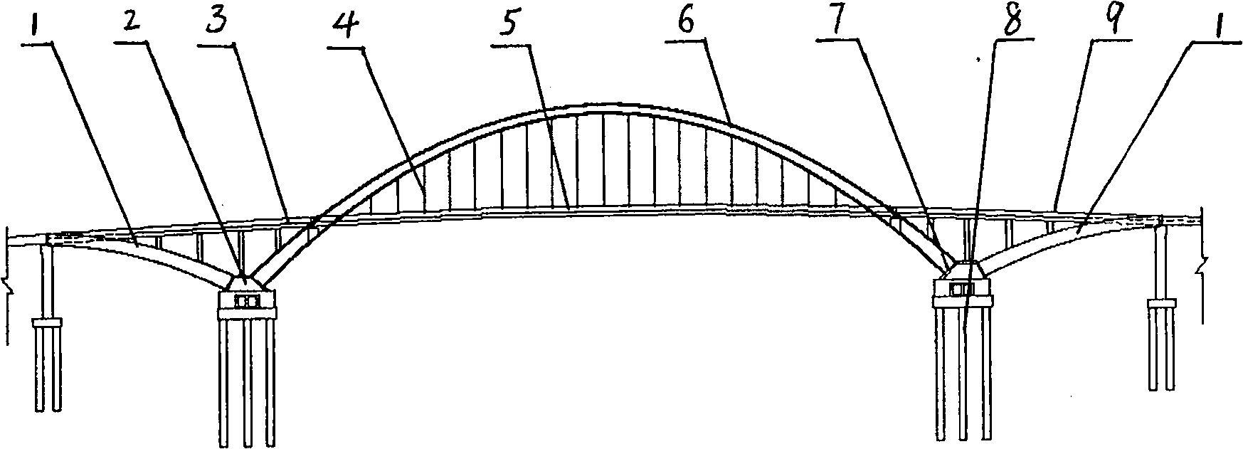 Construction method for bridge steel box basket arch