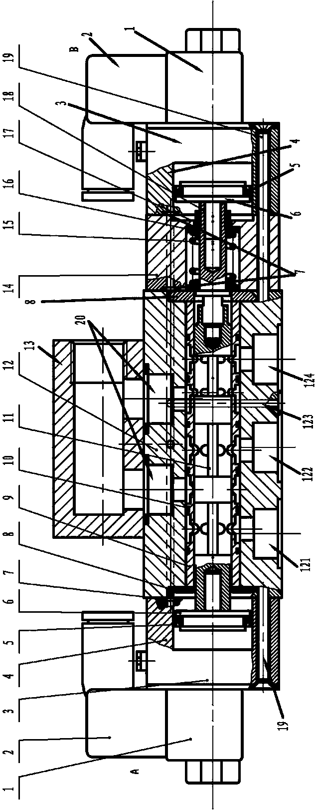 High-pressure three-position valve