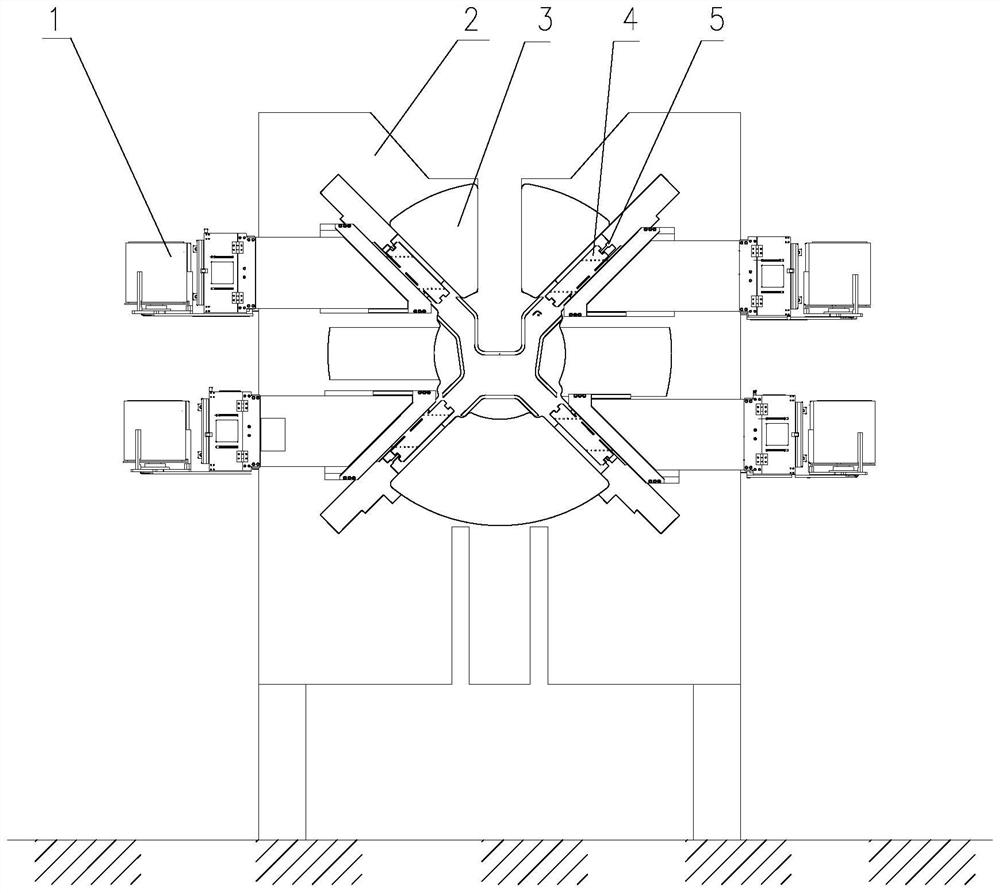 Door clamping mechanism of gasket roll feeding channel of gasket placing machine of wire rod packing machine