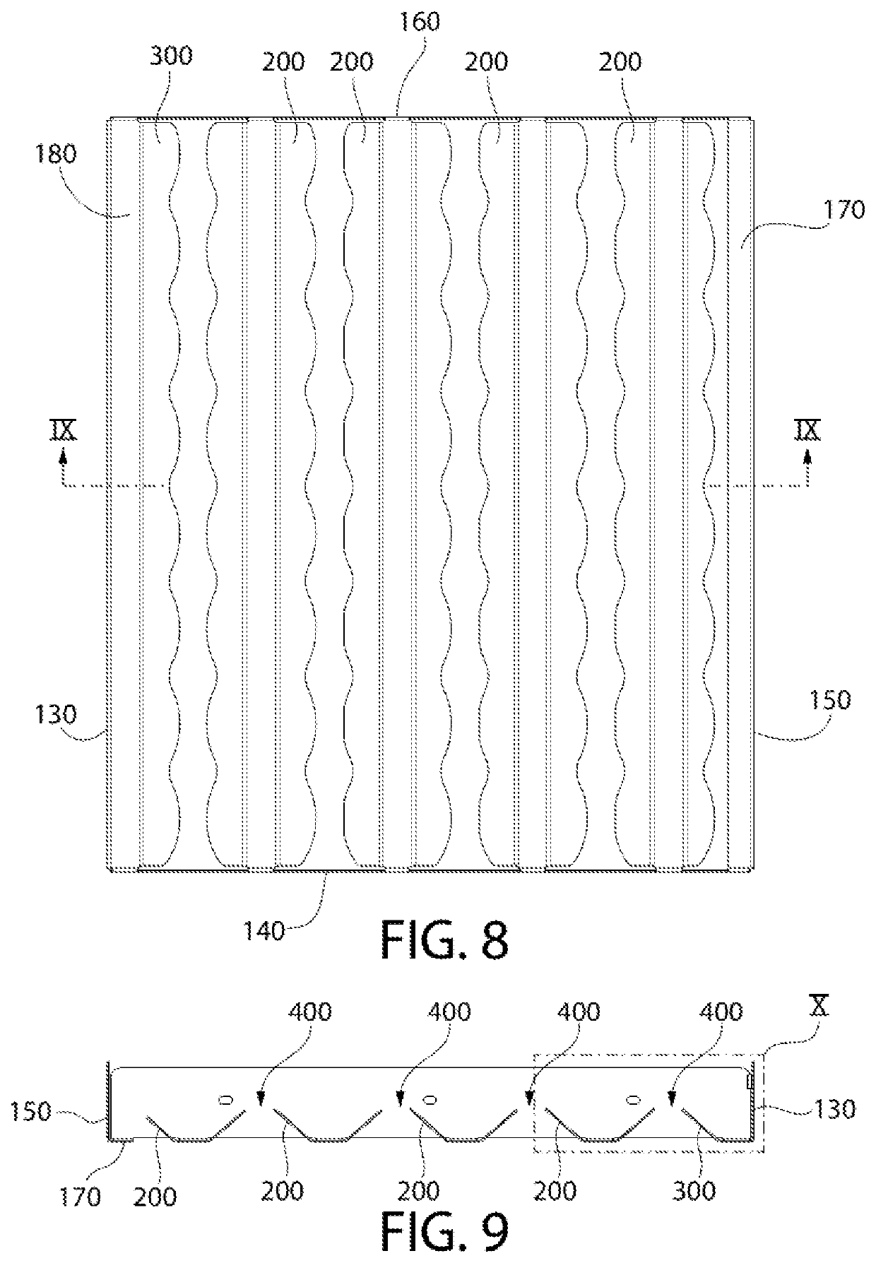 Feathered baffle filter