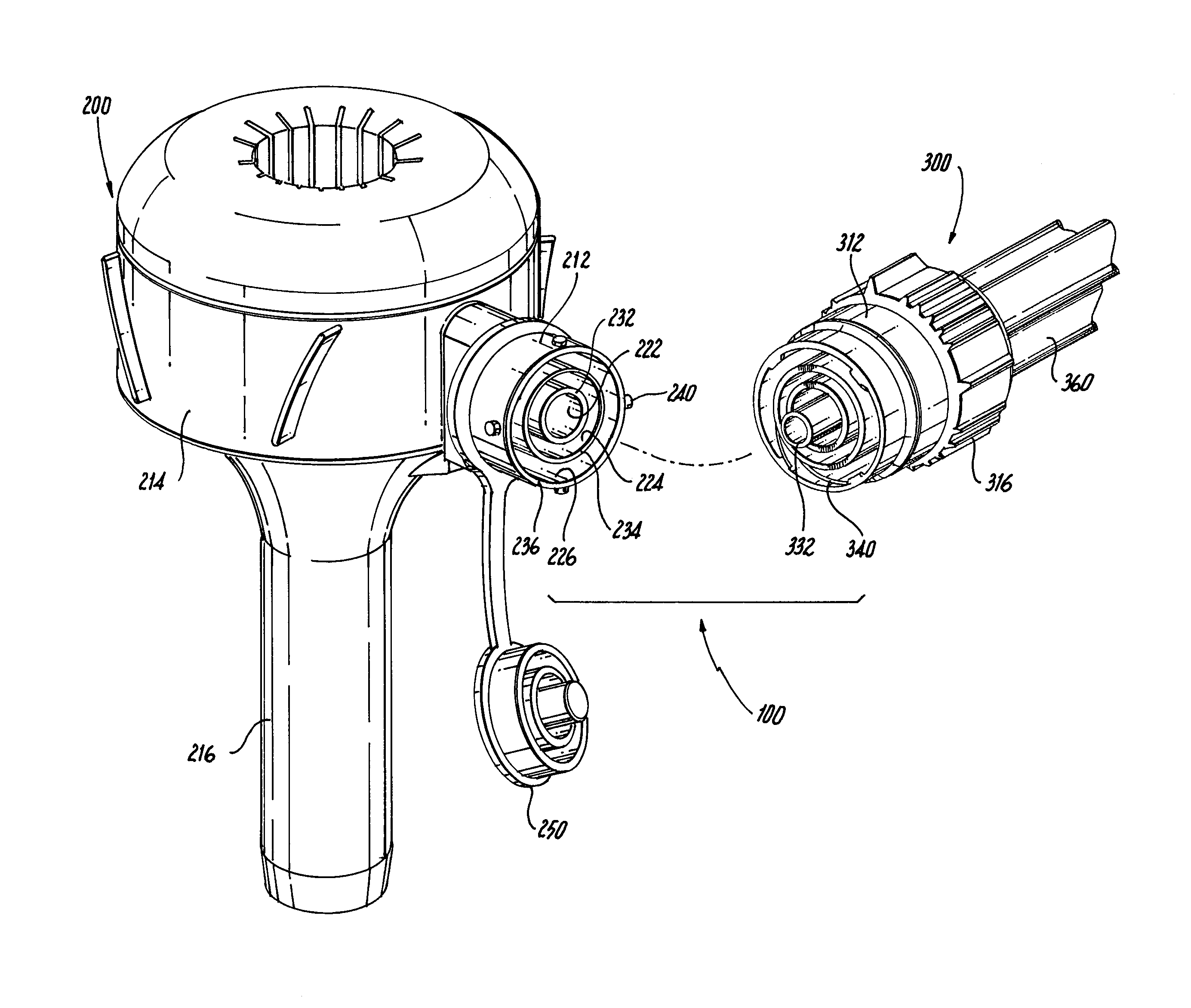 Coupling for connecting a tube set to a trocar