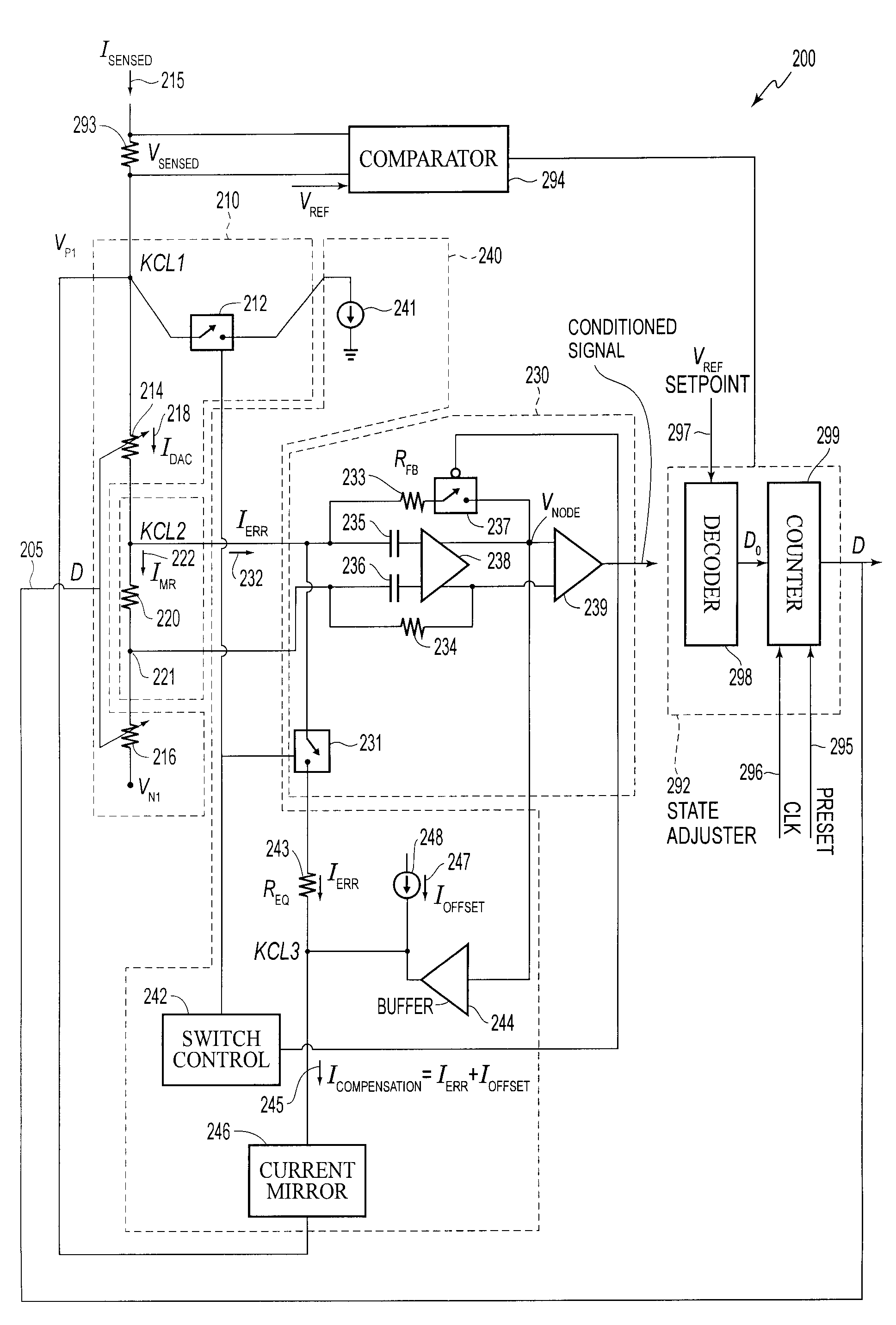 Bias current compensation device and method