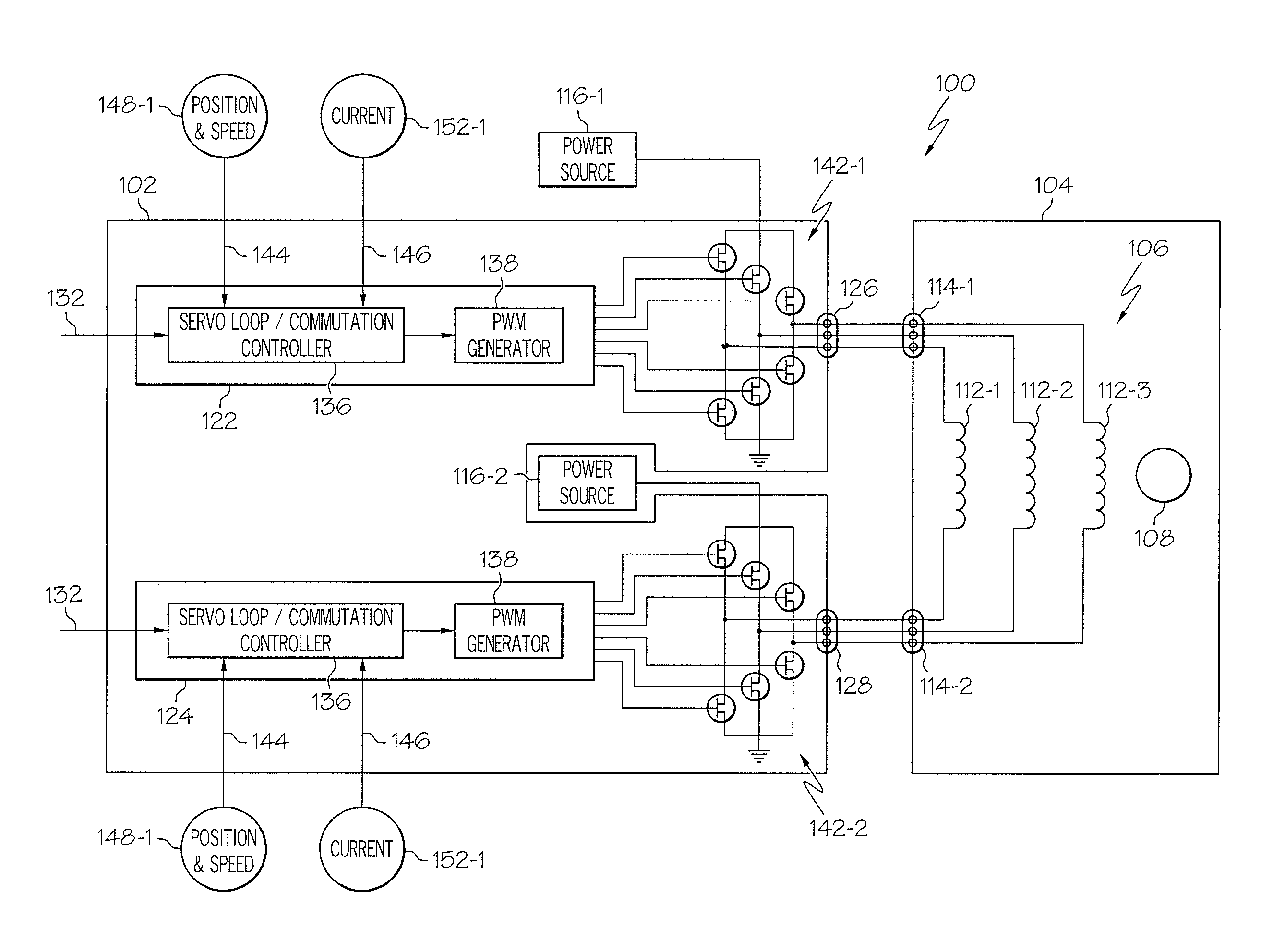 Dual lane control of a permanent magnet brushless motor using non-trapezoidal commutation control
