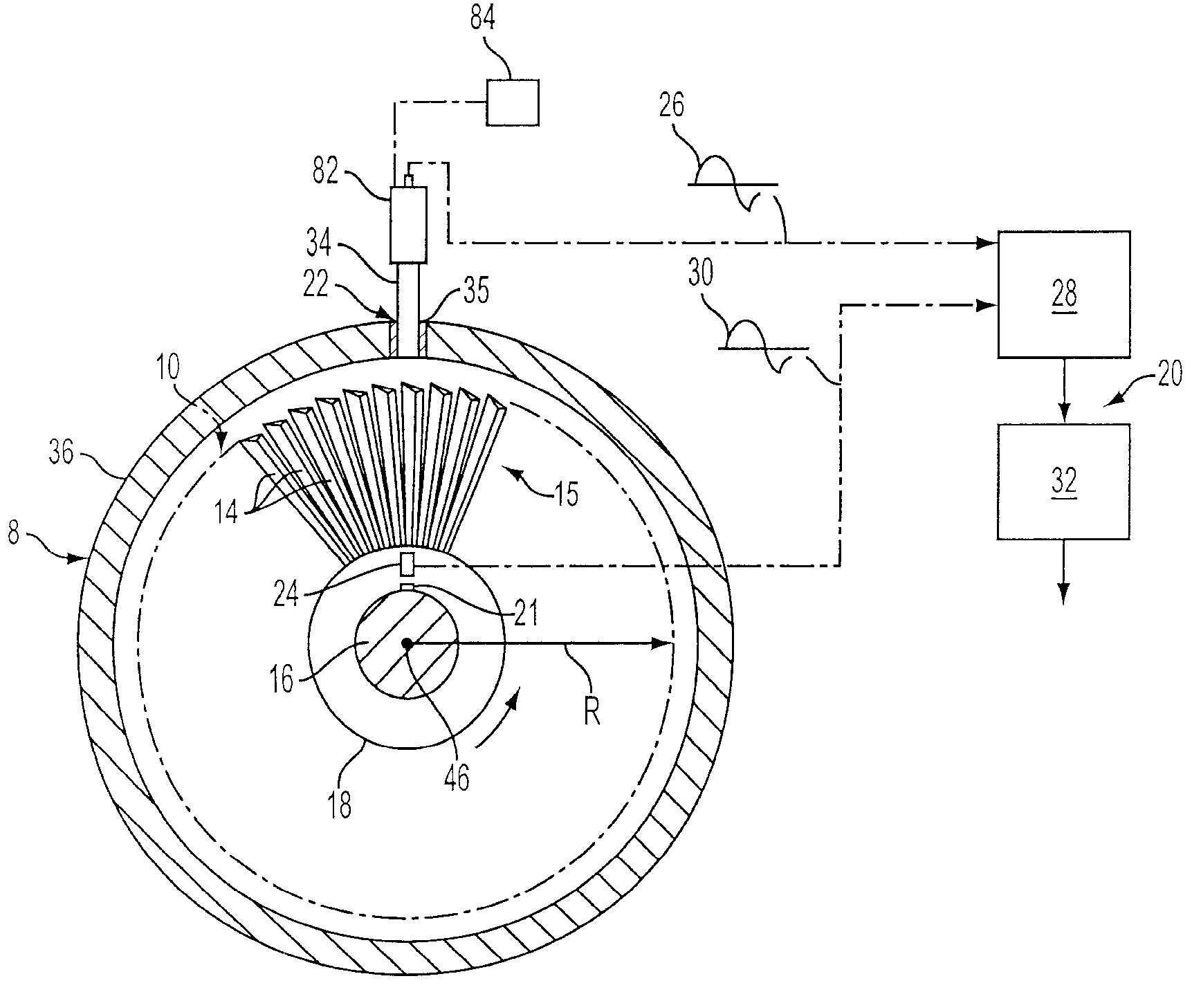 Method and Apparatus for Tracking a Rotating Blade Tip for Blade Vibration Monitor Measurements