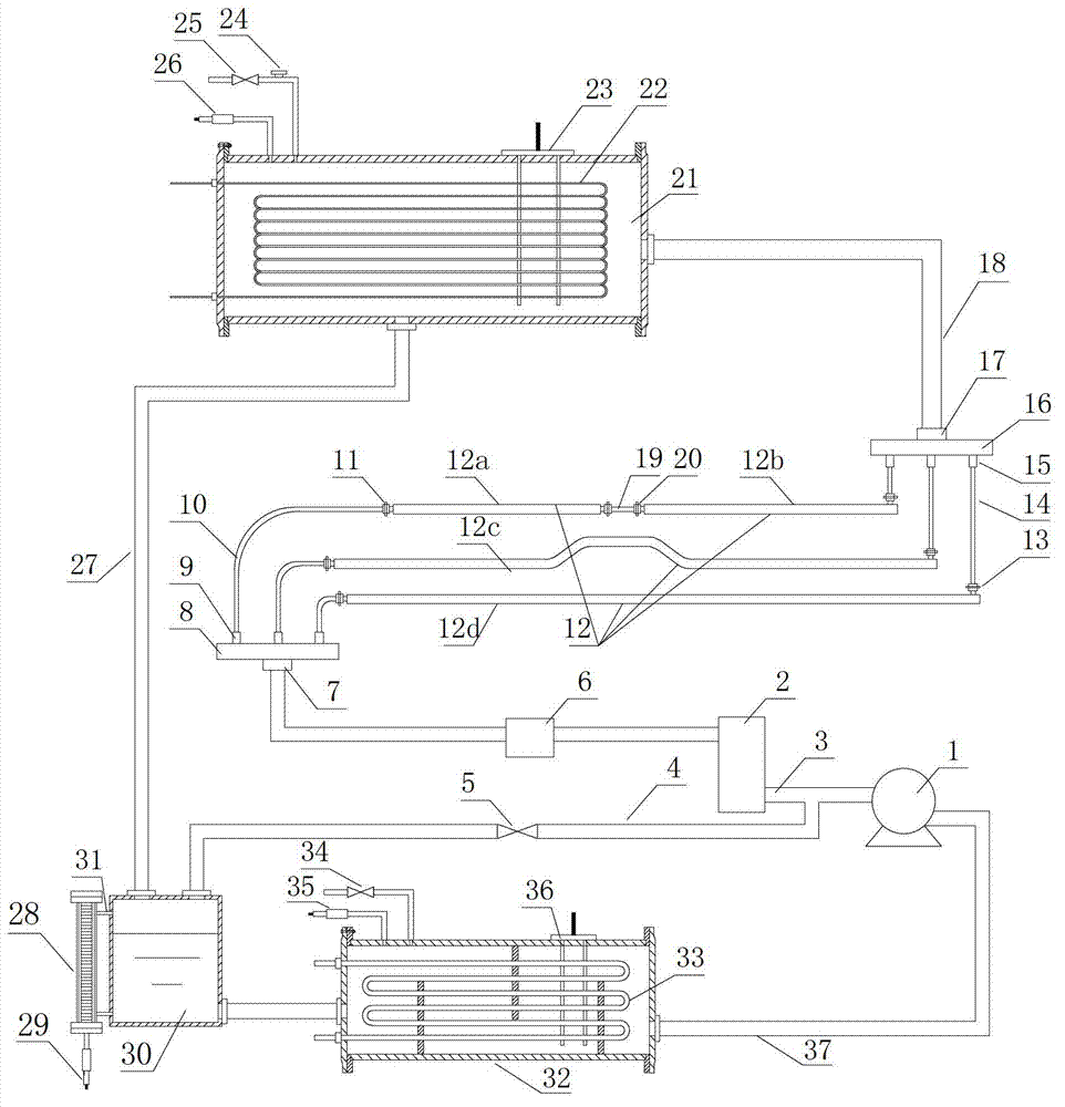 Forced circulation evaporation cooling device of hydro-generator stator busbar