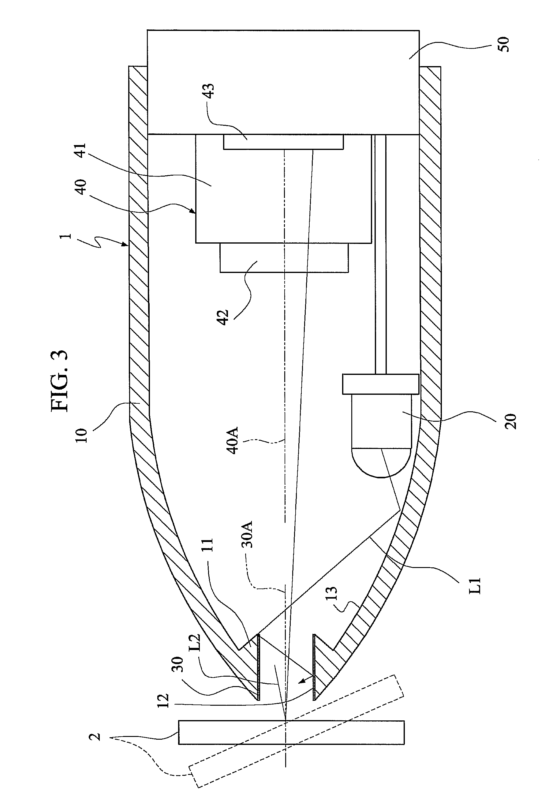 Optical head with diffuser structure