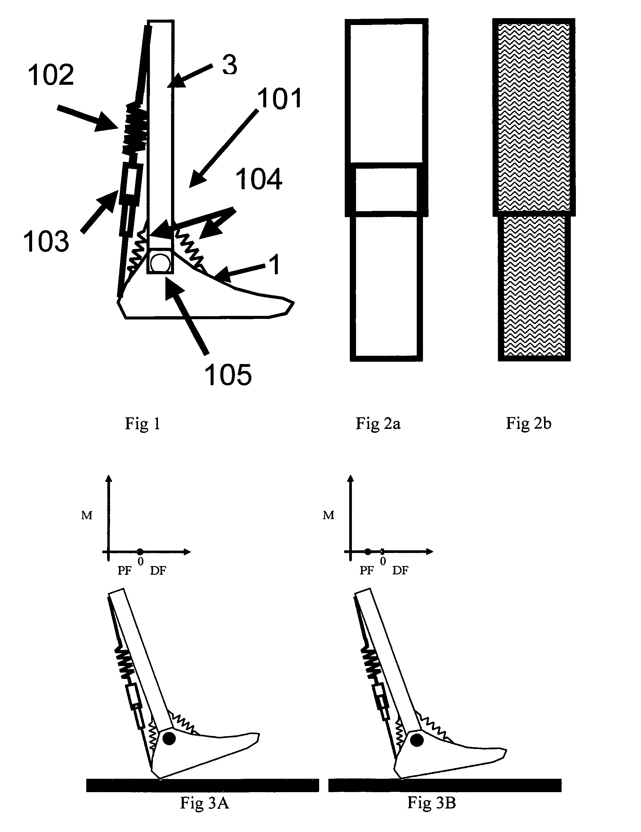 Passive ankle-foot prosthesis and orthosis capable of automatic adaptation to sloped walking surfaces and method of use