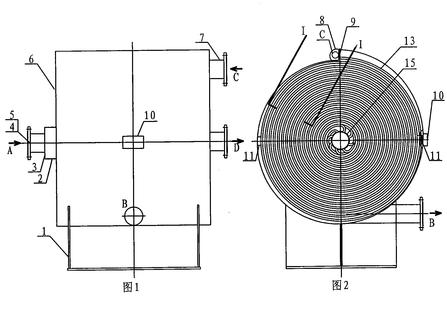 Spiral coil heat exchange device