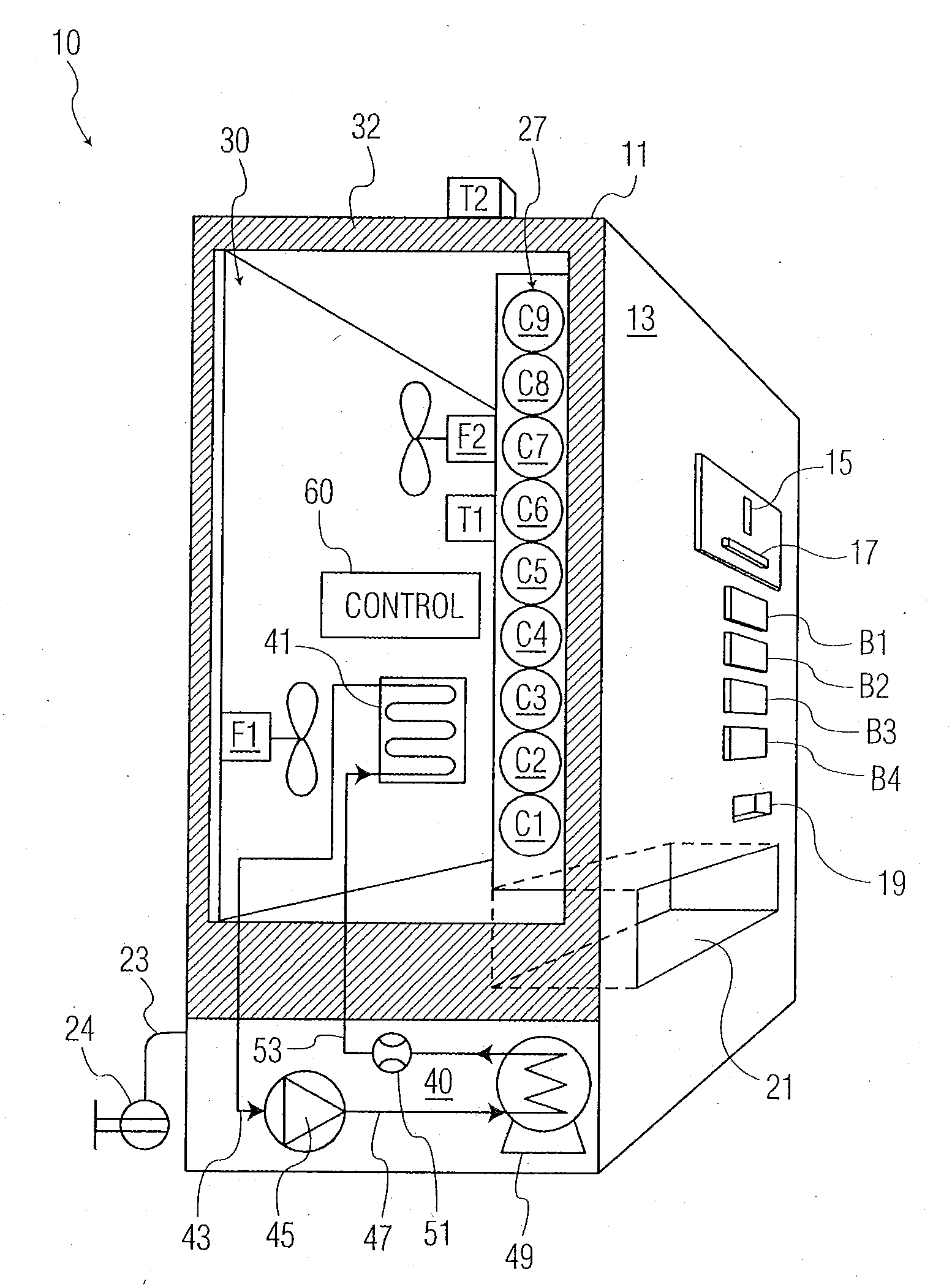 Method and apparatus for conserving power consumed by a vending machine utilizing audio signal detection