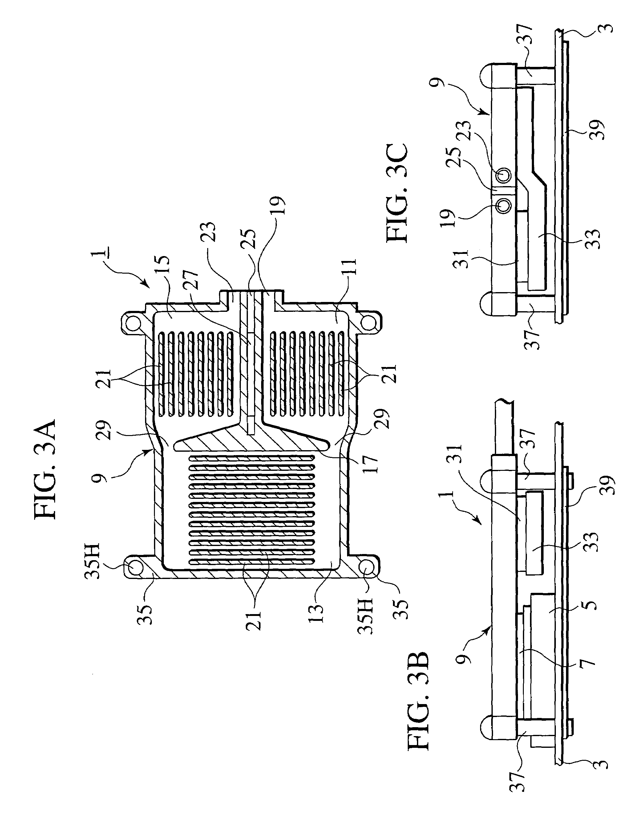 Cooling device for electronic element producing concentrated heat and electronic device