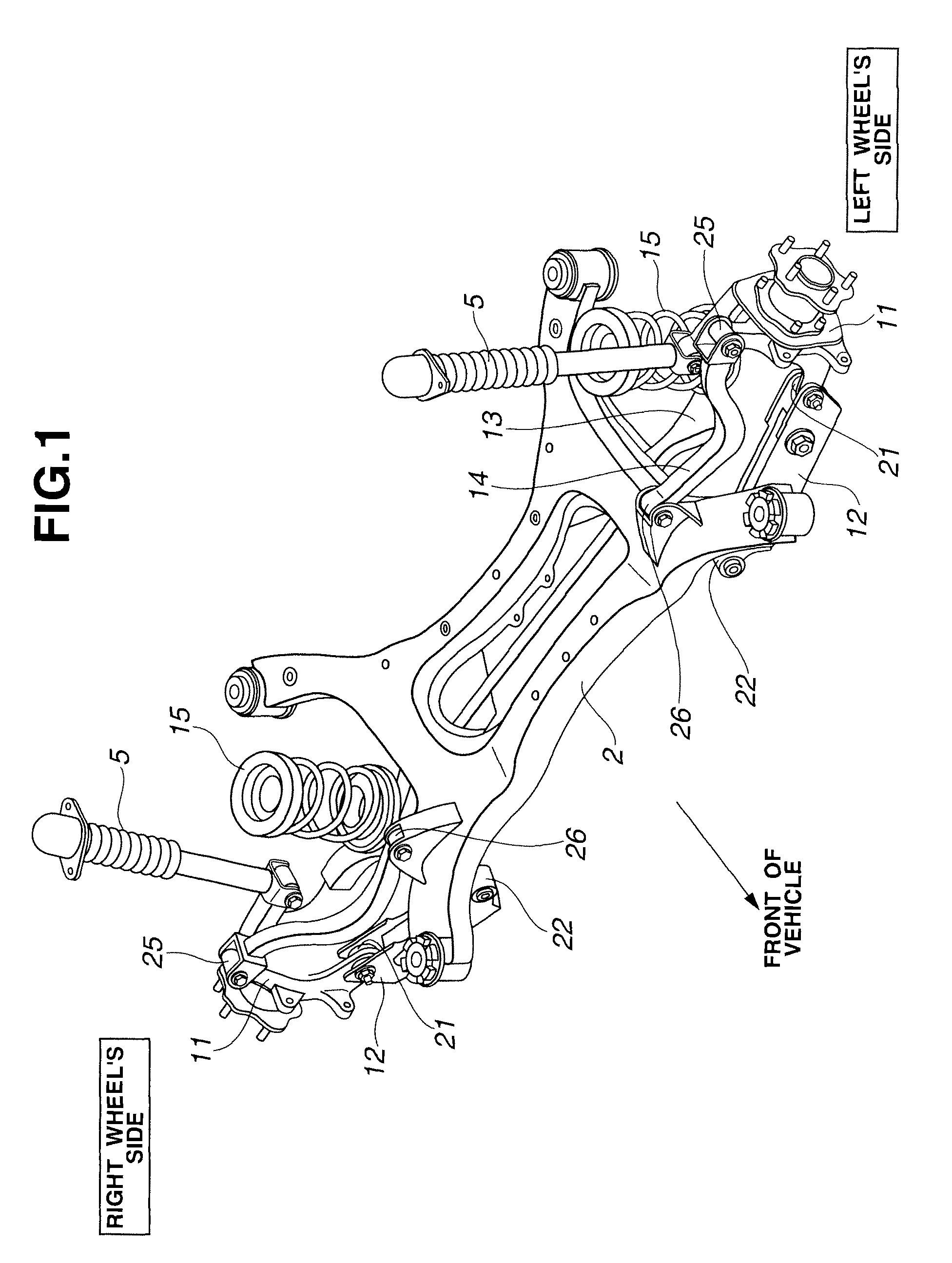 Suspension structure, bush structure and suspension characteristic adjusting method