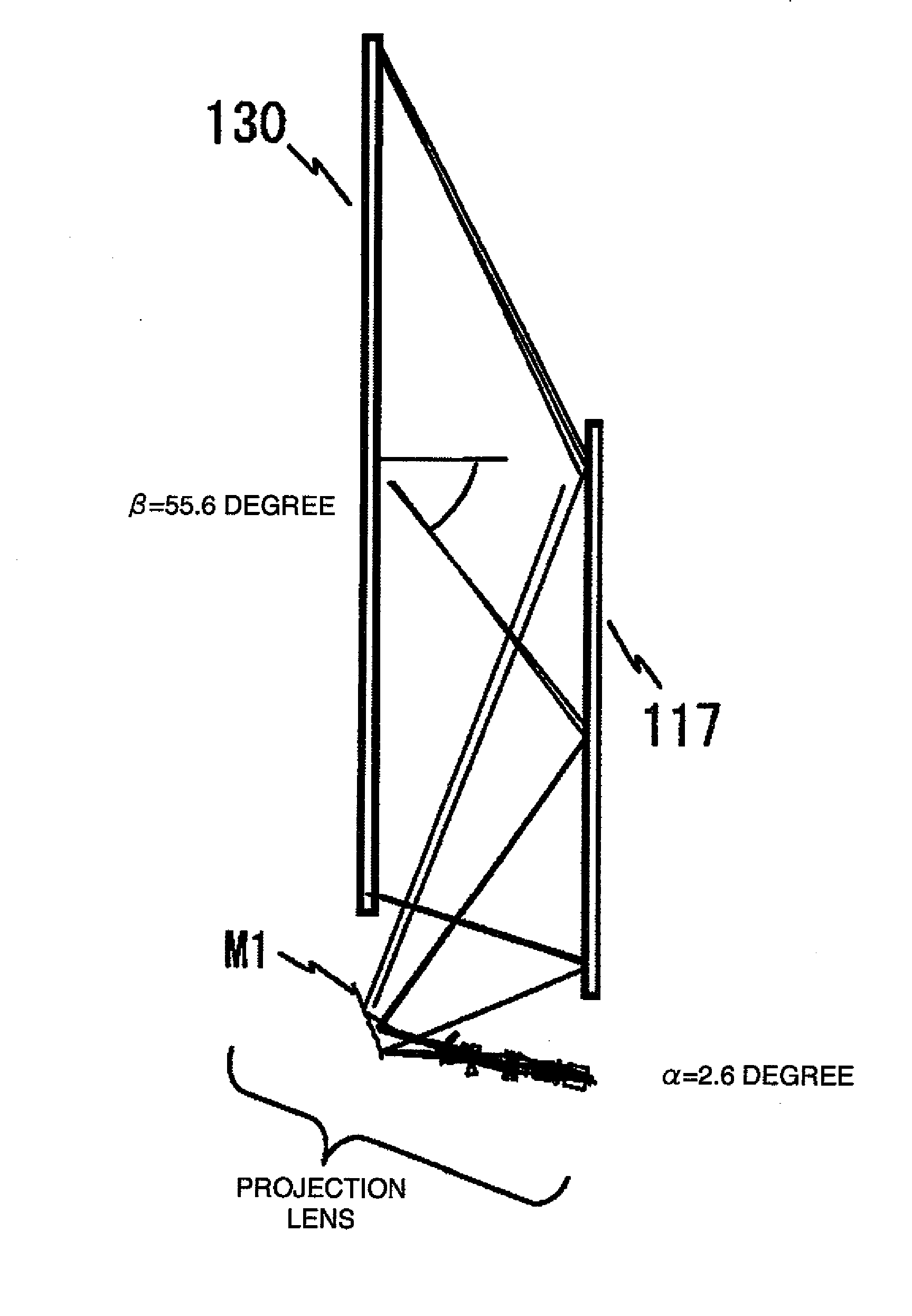 Projection apparatus and transparent screen for it