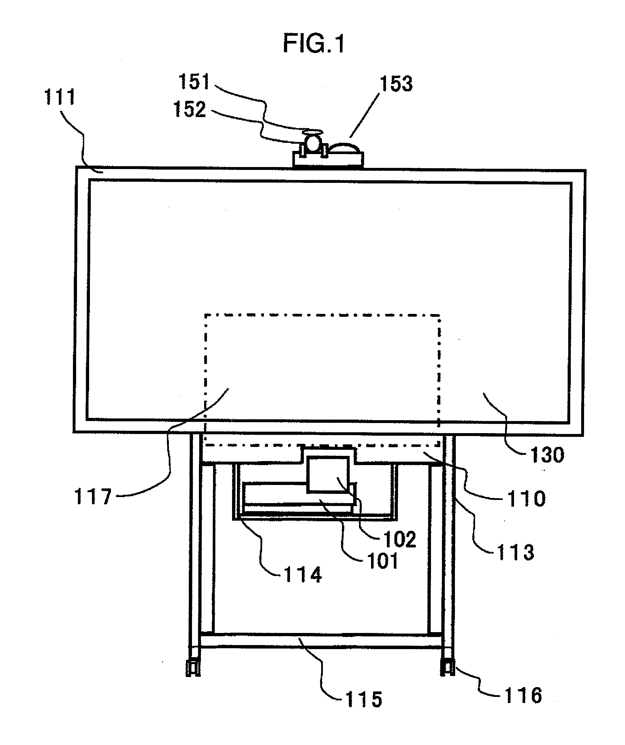 Projection apparatus and transparent screen for it