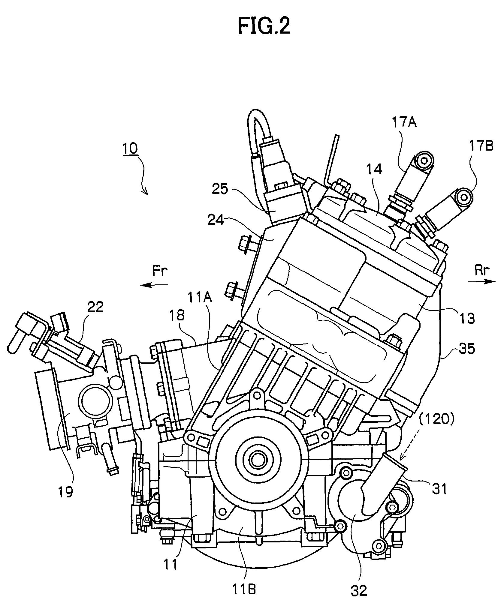 Water-cooled two-cycle engine