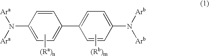 Electroluminescent devices containing benzidine derivatives