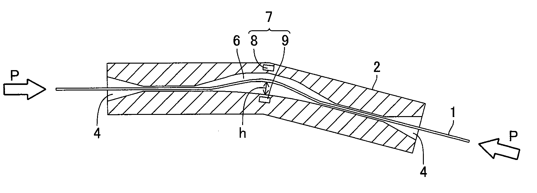 Device and method for measuring compressive force of flexible linear body