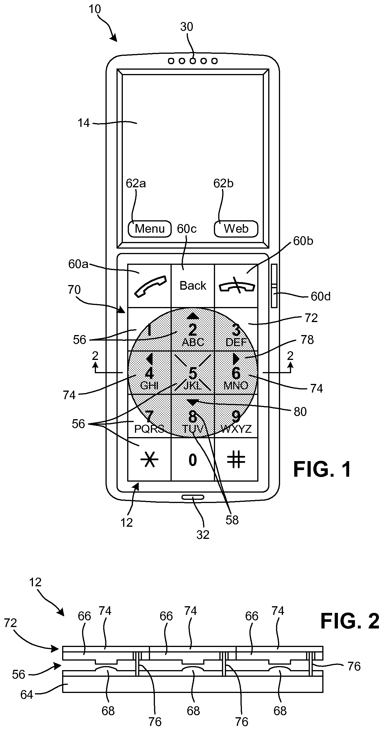 Electronic device with keypad assembly