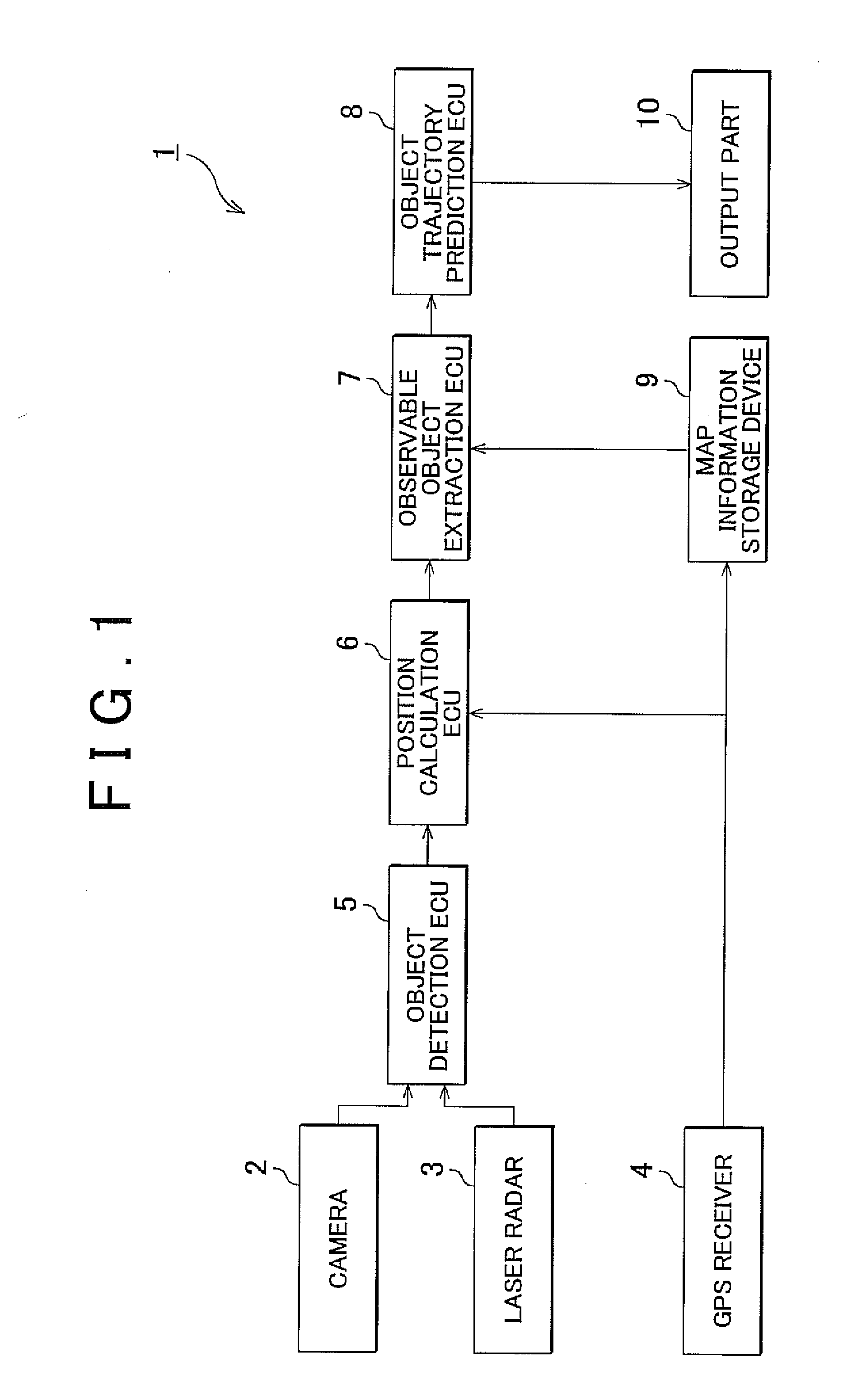 Moving object trajectory estimating device