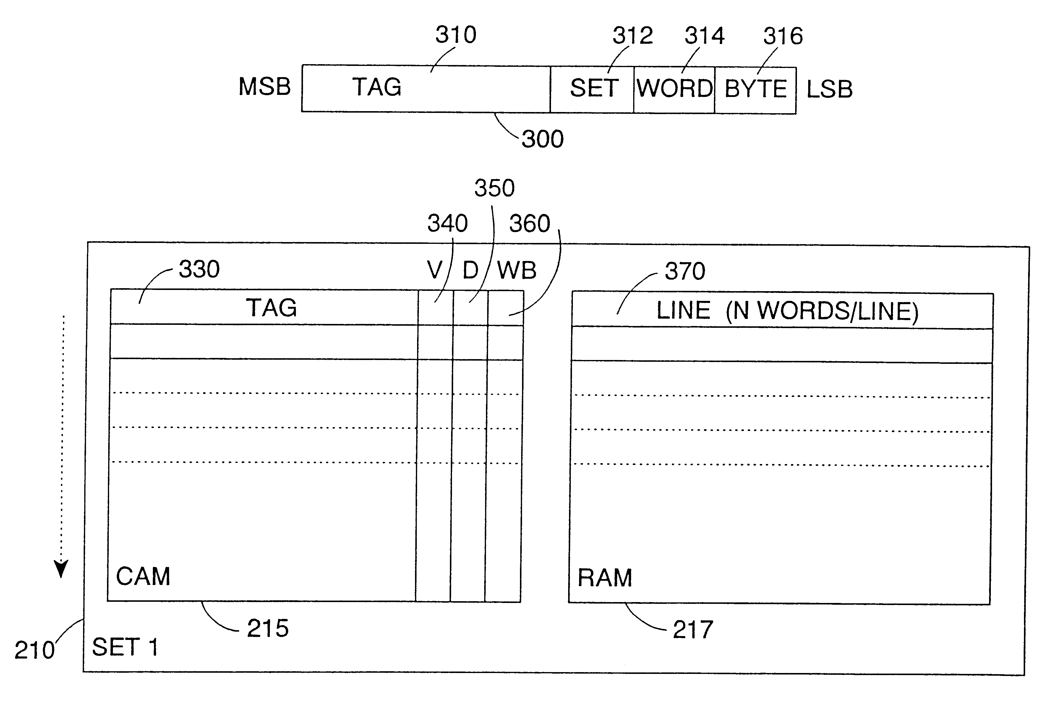 Management of caches in a data processing apparatus