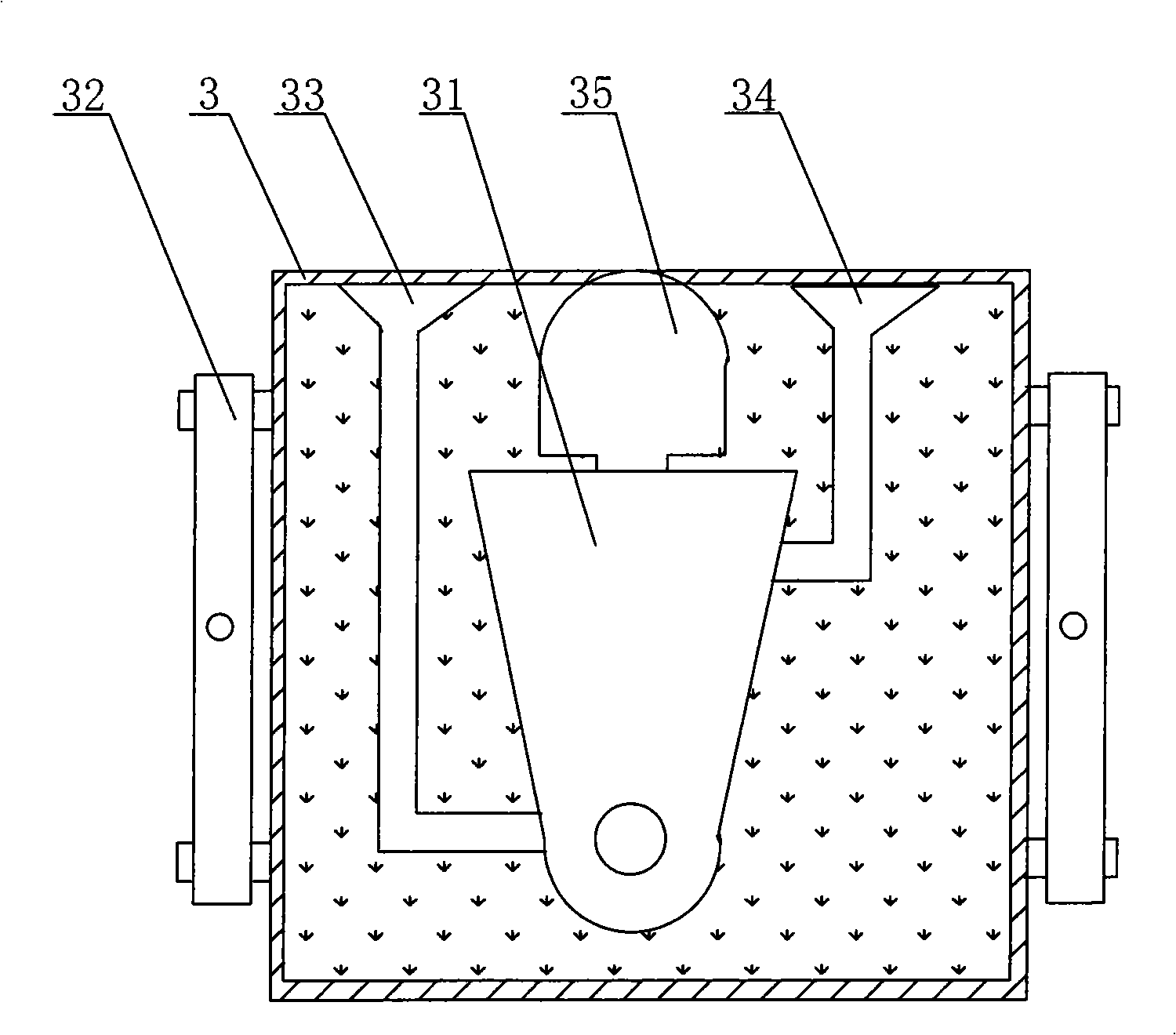 Device and method for casting composite hammer head