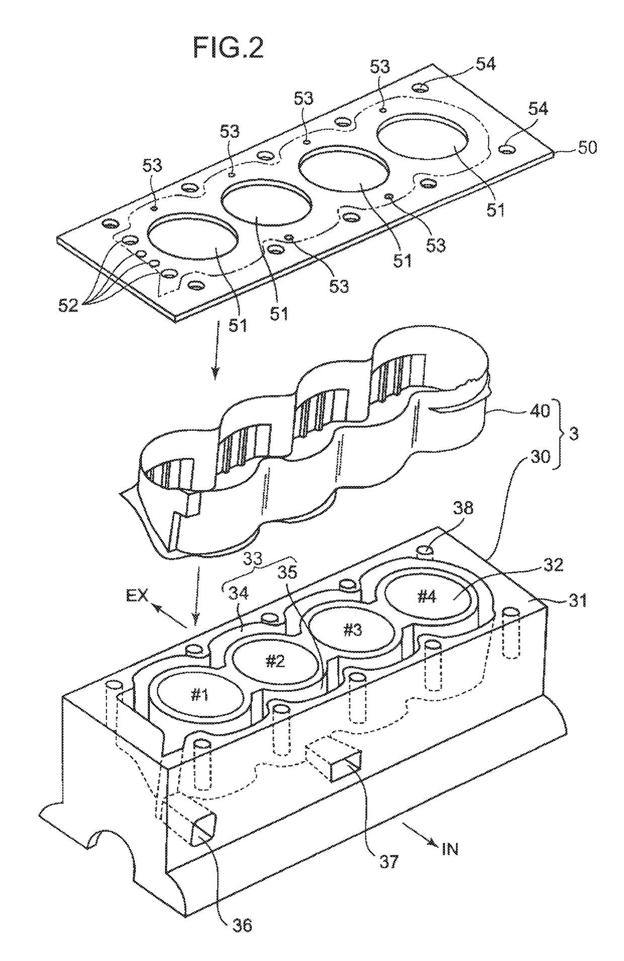 Cooling device for multi-cylinder engine