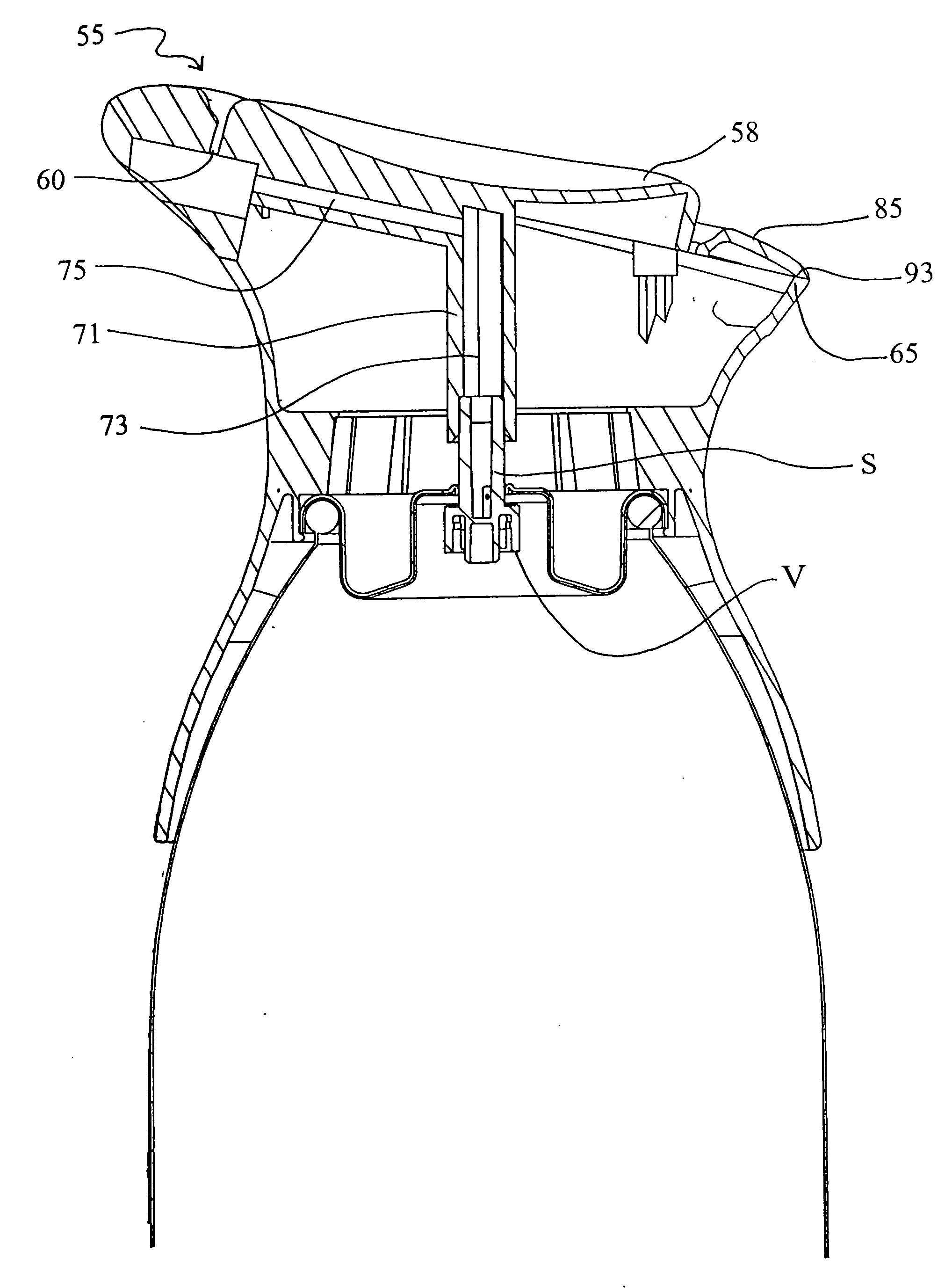 Button actuated mechanism for a dispensing canister