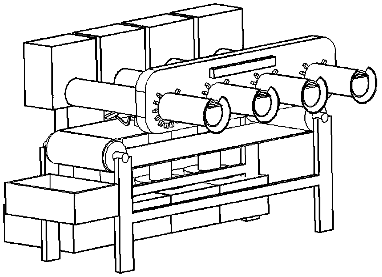 Strawberry picking equipment and picking method in rows of adsorption pipes