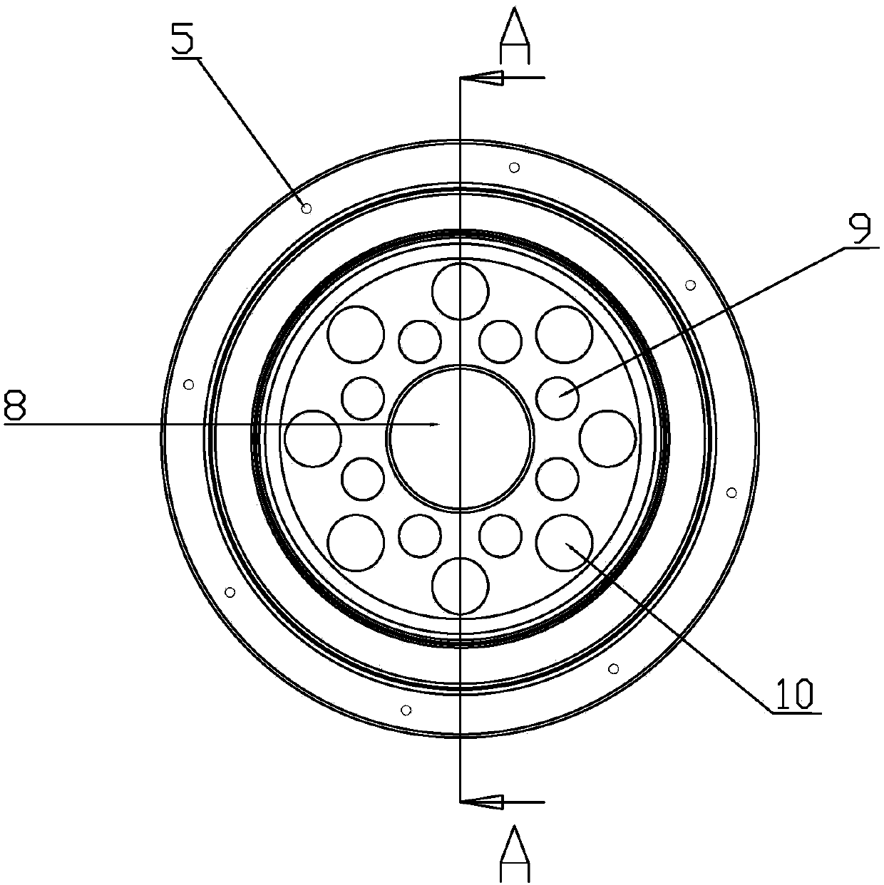 Two-piece bearing outer ring crossed rolling bearing
