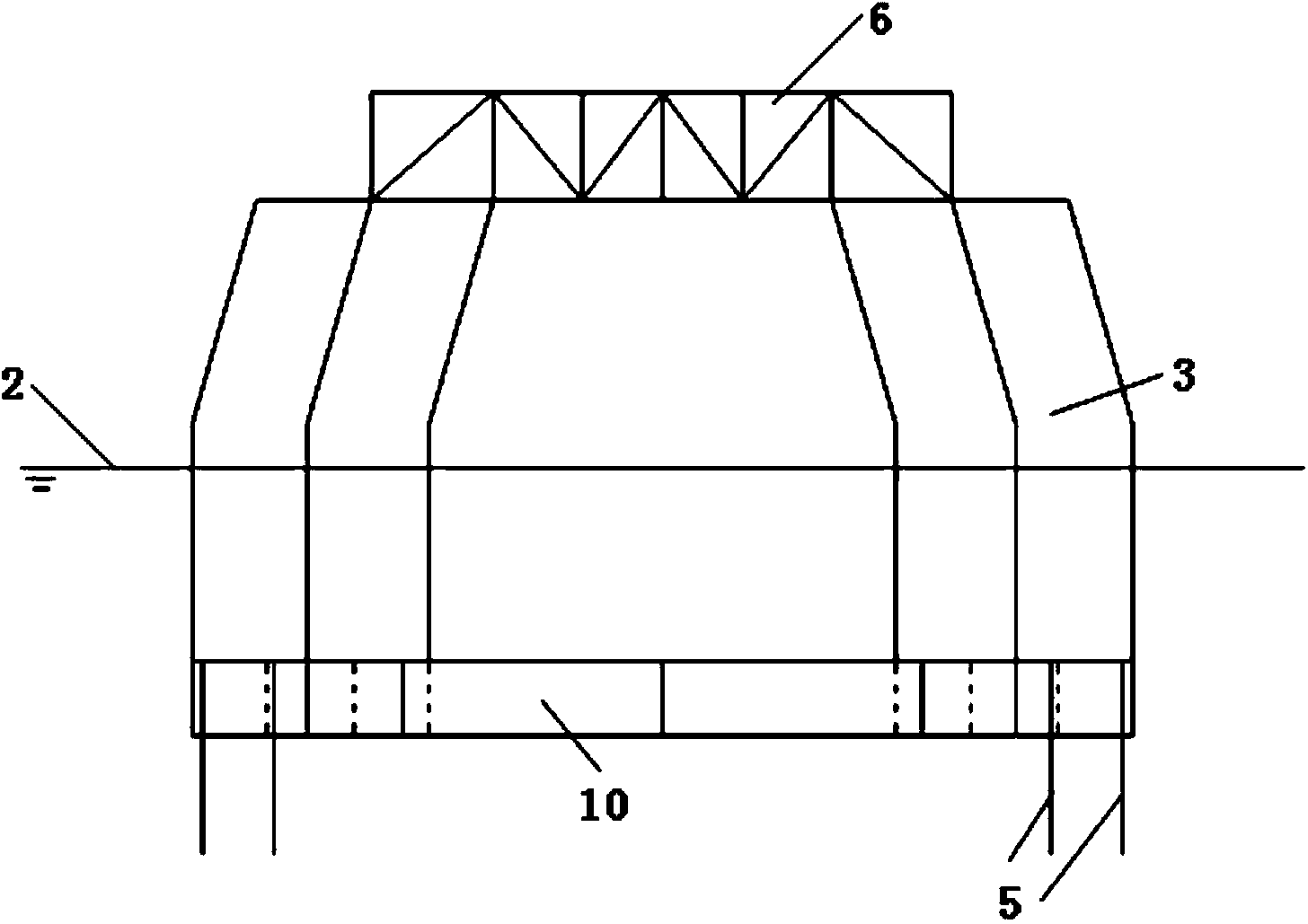 Extended tension leg platform on basis of oblique upright columns