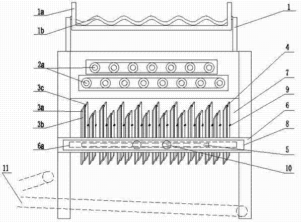 Tobacco stalk straightening device