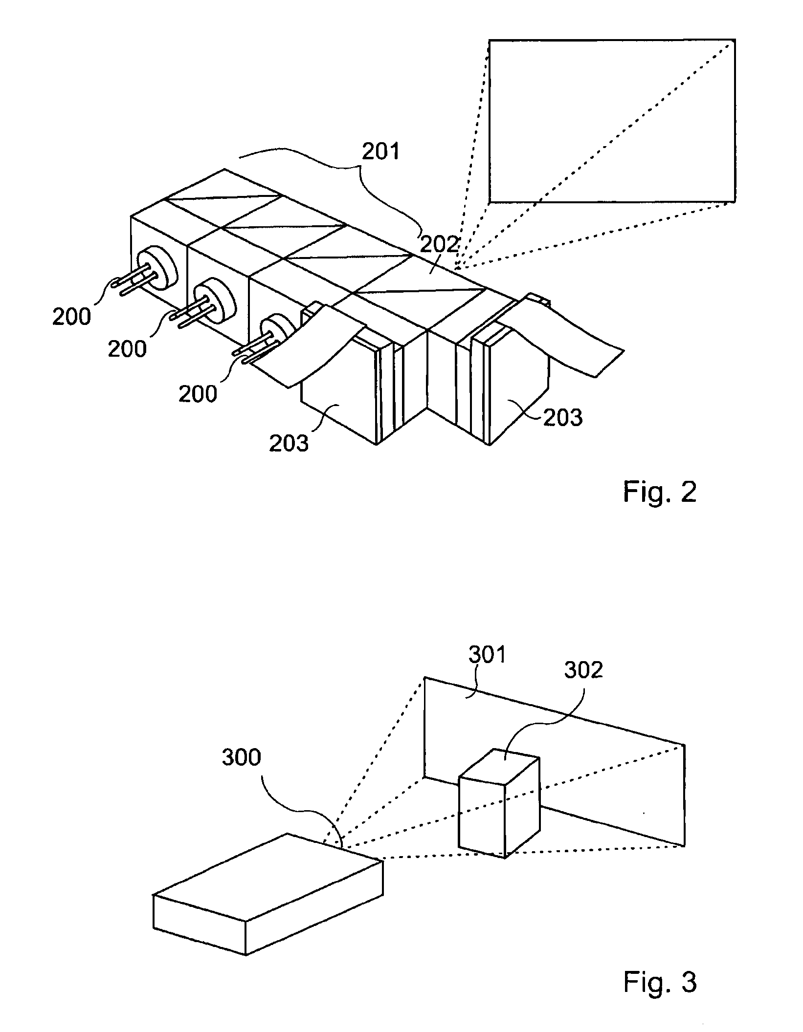 Optical micro-projection system and projection method