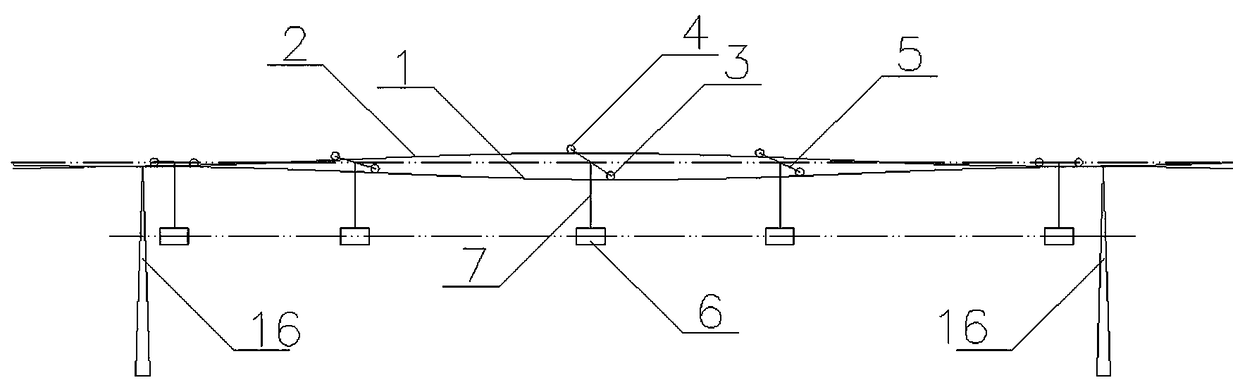 Compensated type aerial orbit carrying device for maintaining carrier running horizontally