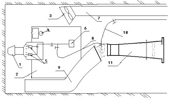 Water vapor rotating jet dust settling device for comprehensive driving working face