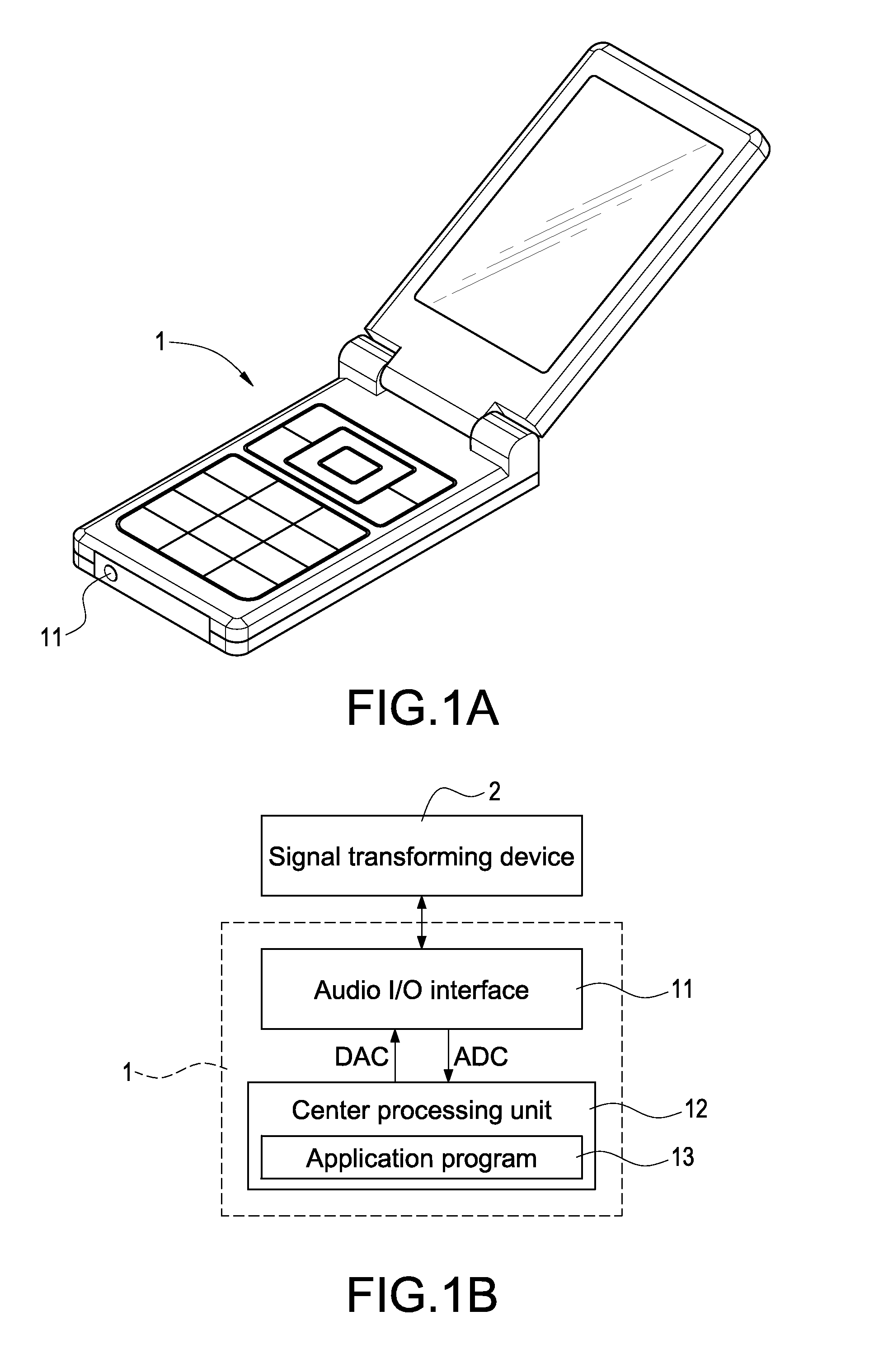 Signal transforming method, transforming device through audio interface and application program for executing the same