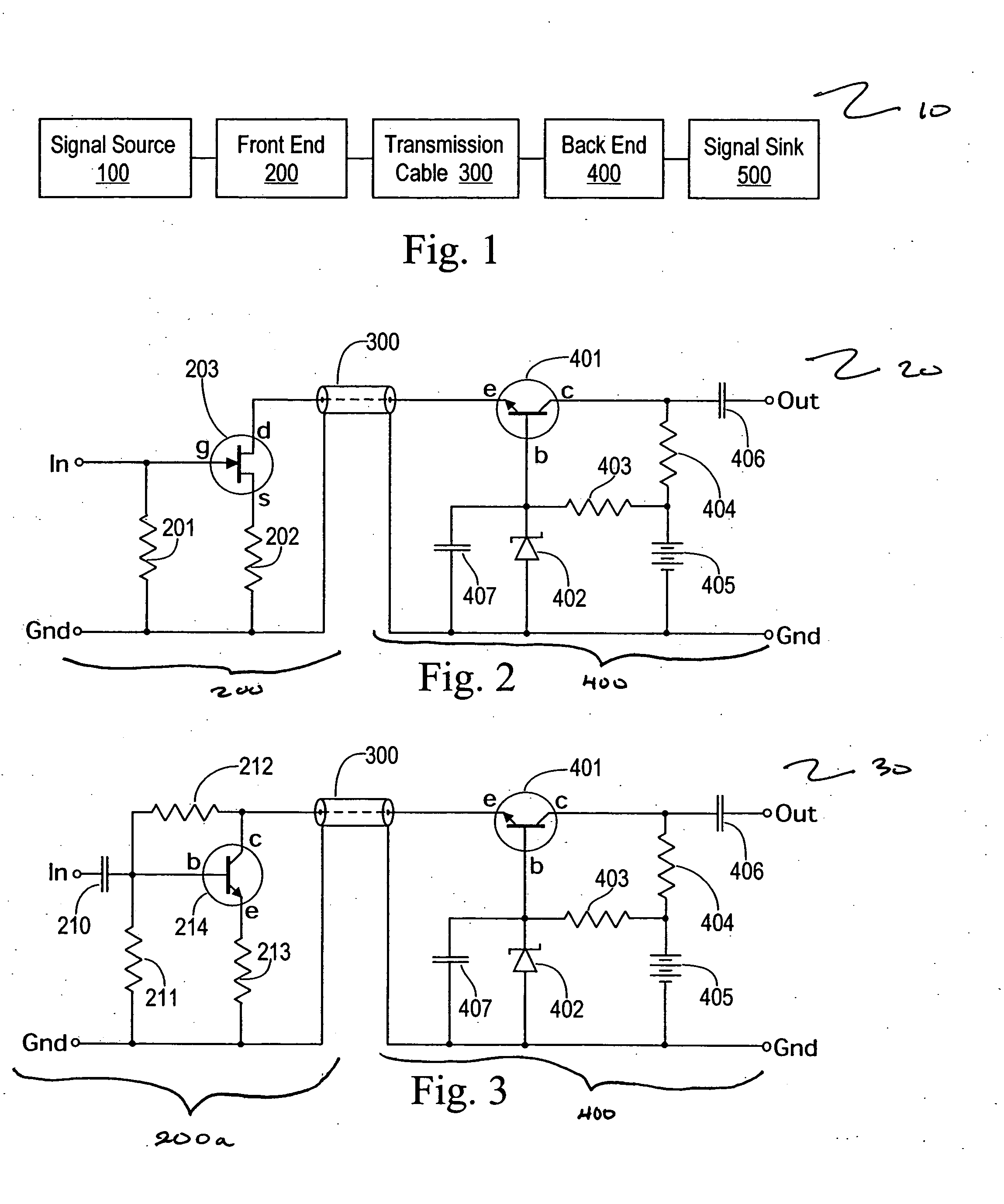 Split cascode line amplifier for current-mode signal transmission