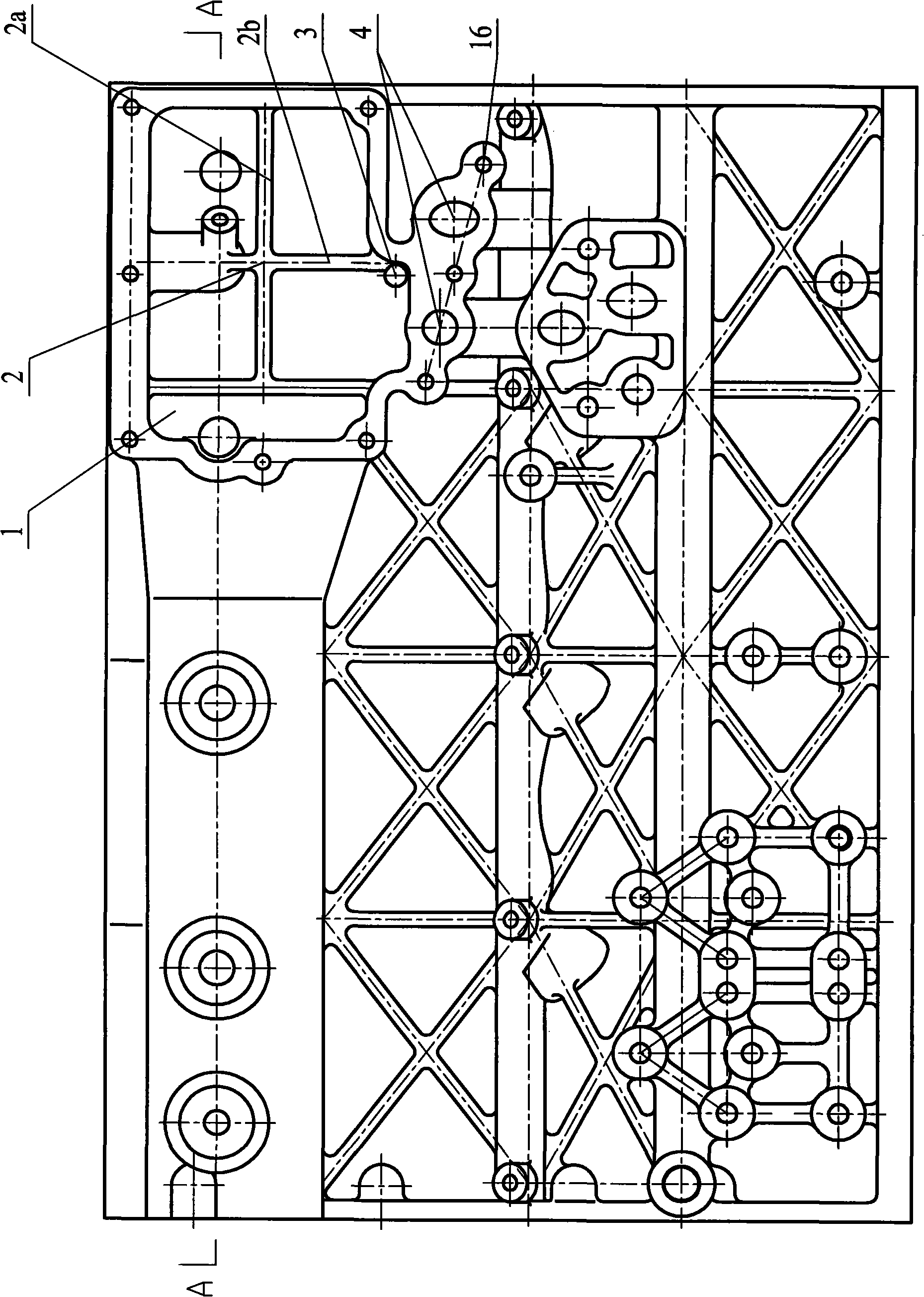 Water jacket structure of diesel cylinder block
