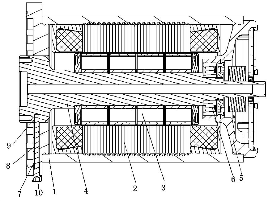 Direct-driving motor with single-bearing structure