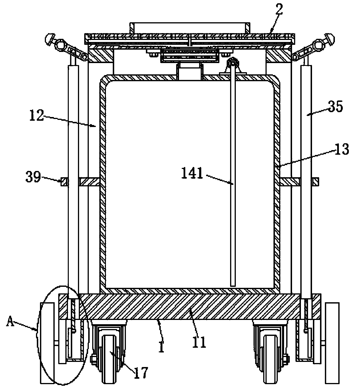 Environment-friendly rainwater collecting device for garden landscapes and irrigation device thereof