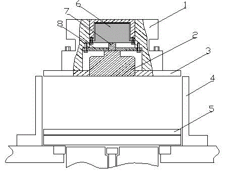 Die mechanism of vibration molder with slide block on middle part and operation method thereof