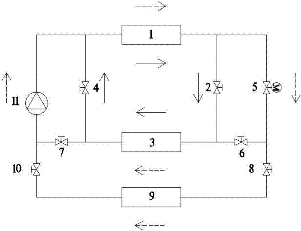 Loop heat pipe/dual direct-expansion type solar heat pump heating system