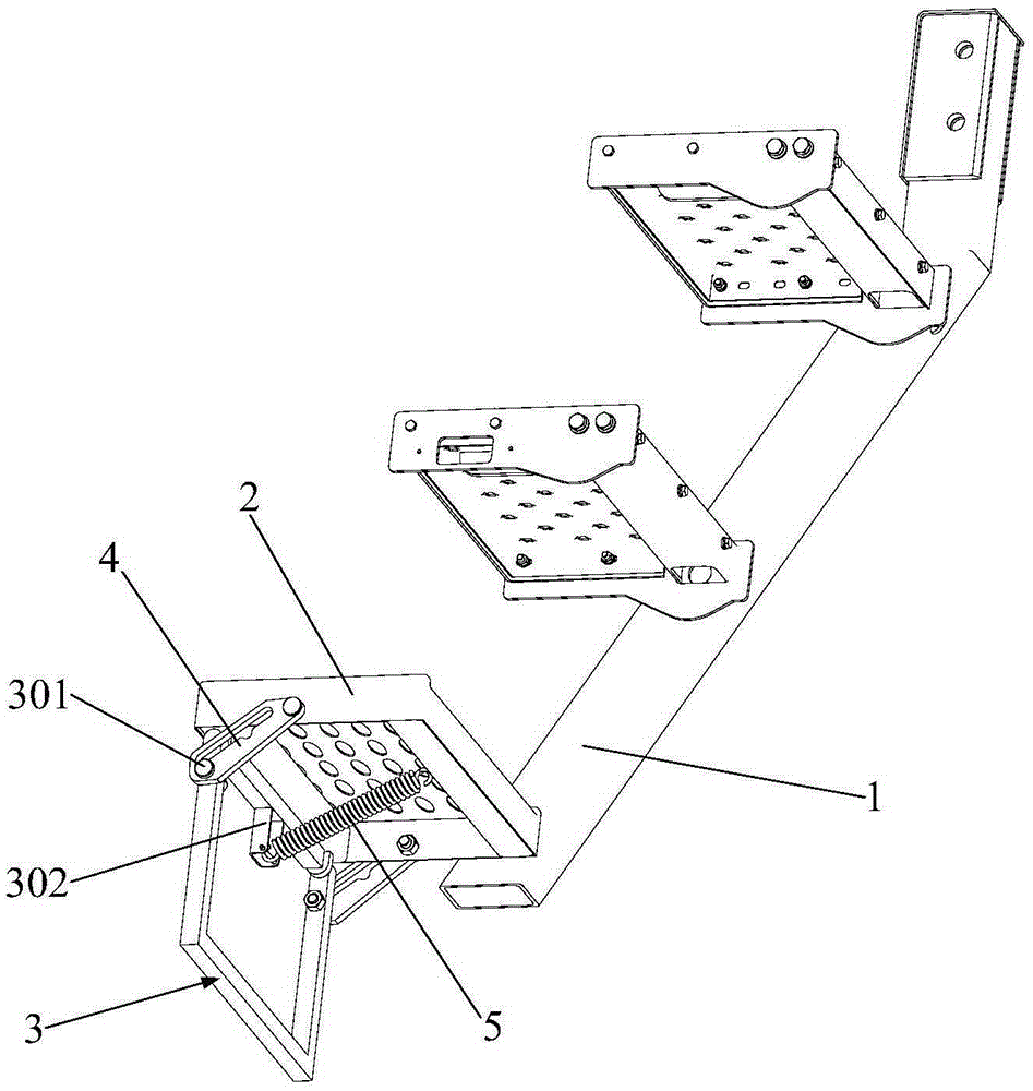 Ladder pedal mechanism and engineering machinery