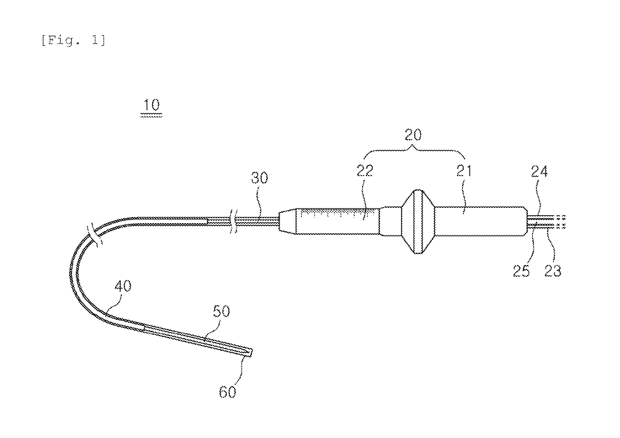 High-frequency heat therapy electrode device equipped with flexible tube