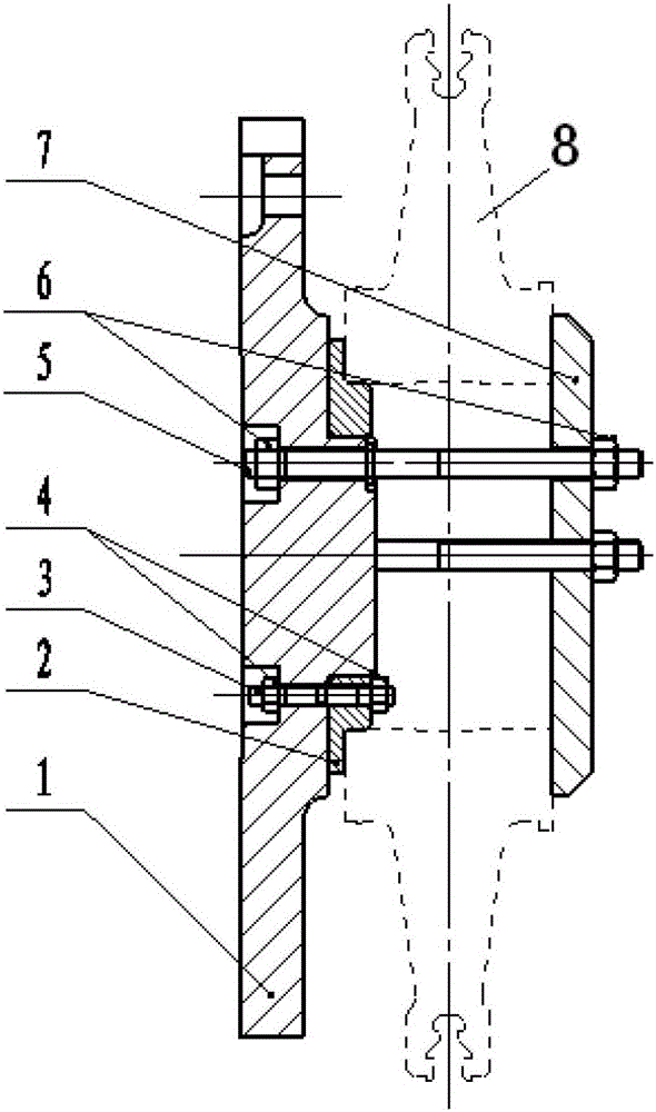 Impeller processing tooling for horizontal lathe