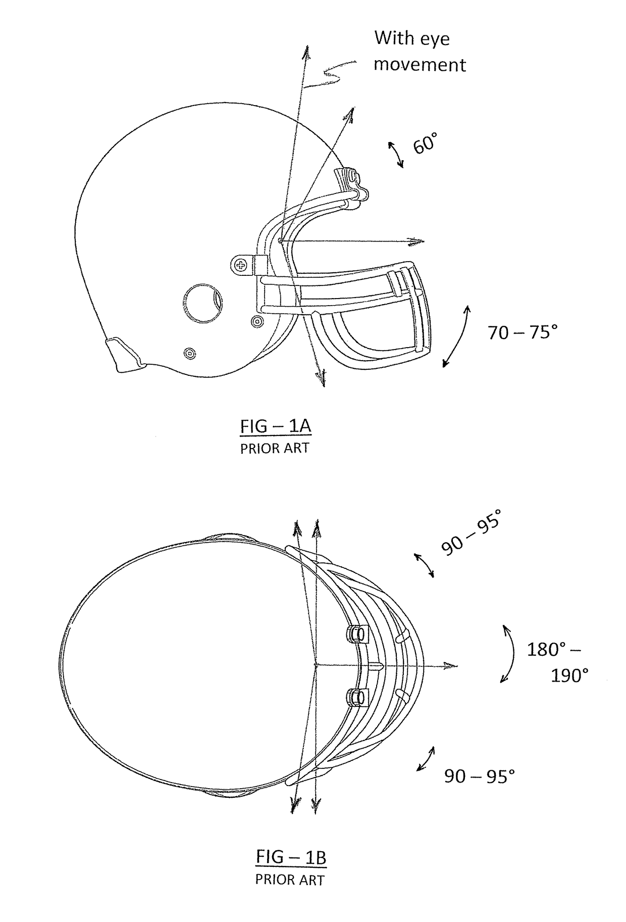 Optimized visual field helmets