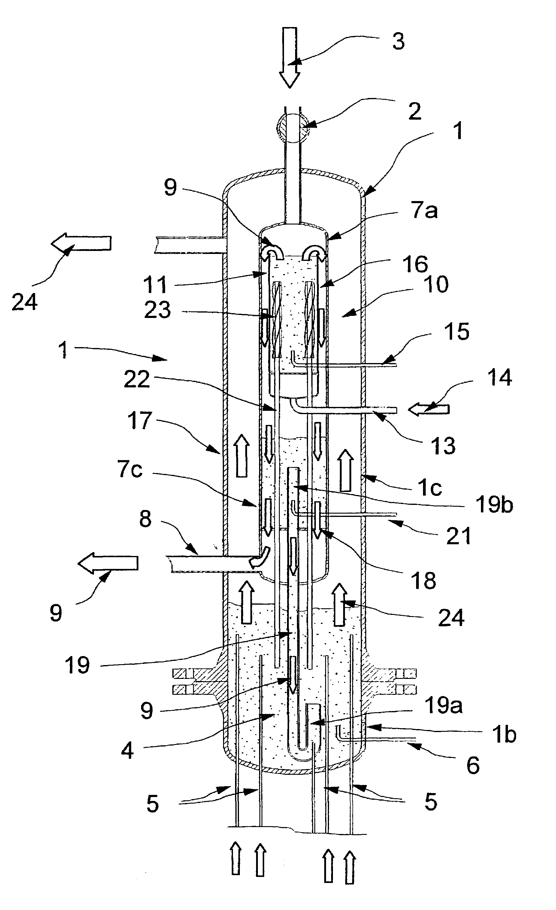 Facility for the gasification of carbon-containing feed materials