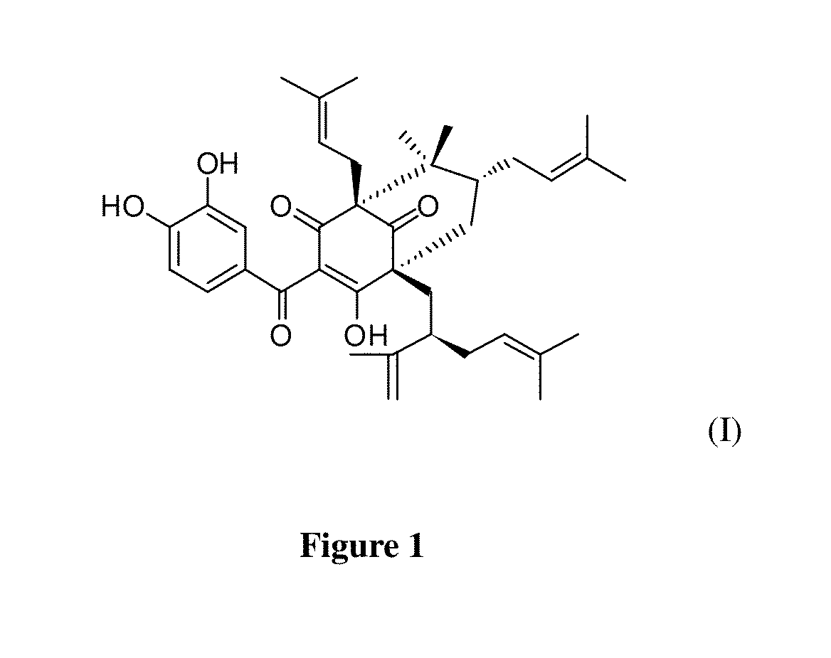 Pharmaceutical composition comprising guttiferone F for the treatment of prostate cancer