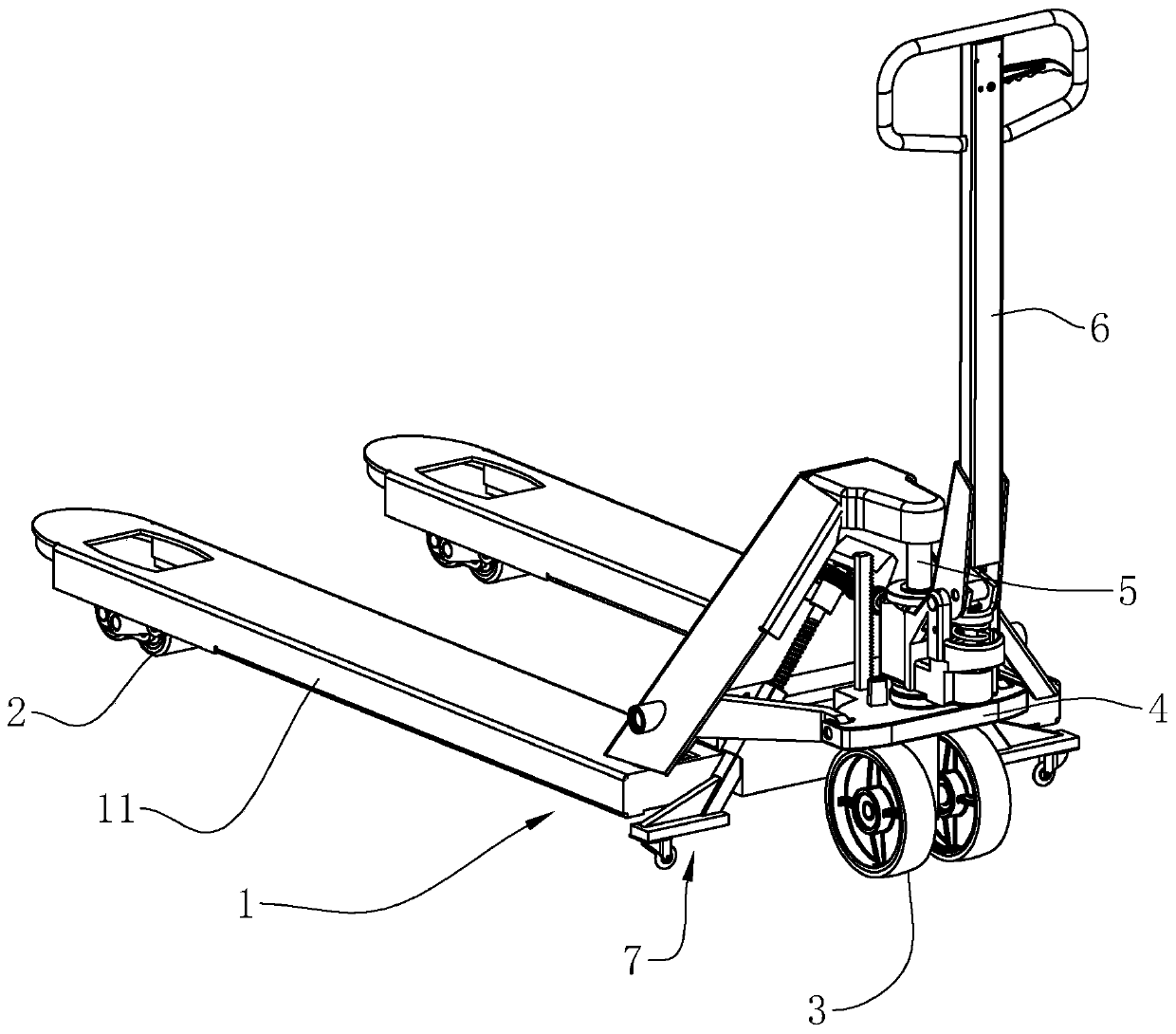 Manual hydraulic carrier for logistics